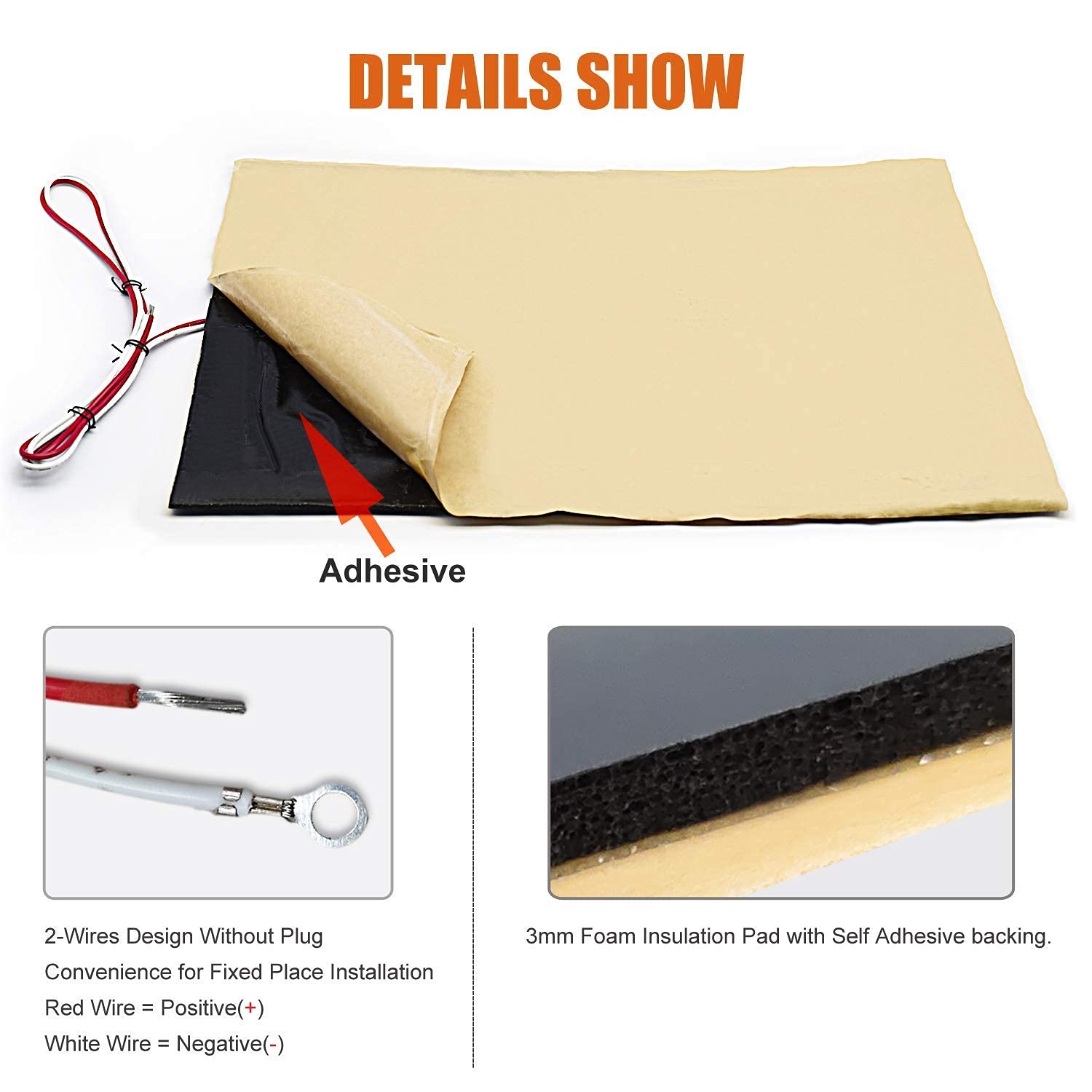 Facon RV Holding Tank Heater Pad - 50 Gallon Capacity for Fresh, Grey & Black Water Tanks with Auto Thermostat | Winter RV Camping & Cold Weather Protection