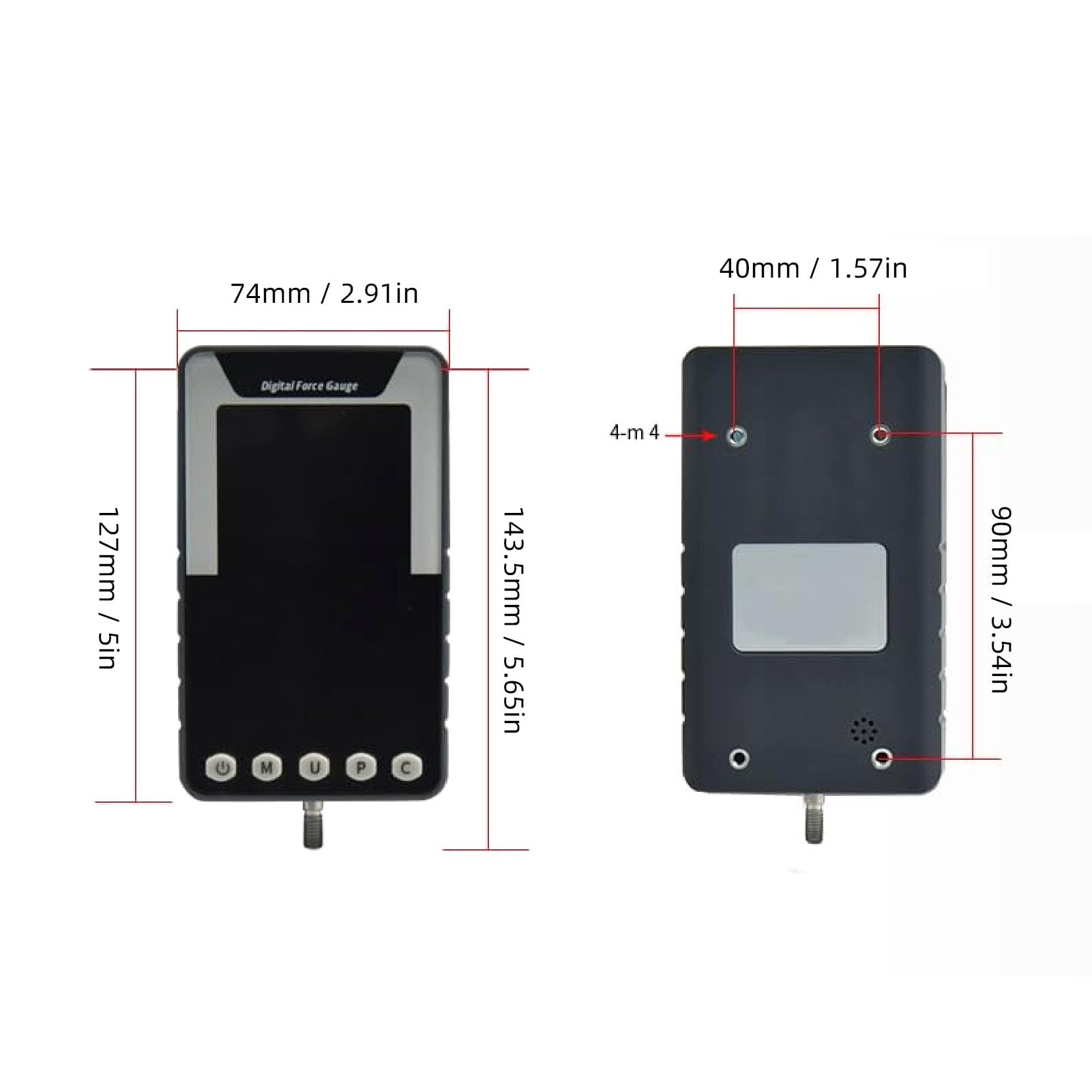 50N Digital Force Gauge with LCD Display - Push Pull Tester for Measuring Force in N, Kg & Lb - Electronic Tensile Strength Tester with US Plug - Perfect for Lab Testing, Quality Control & Material Strength Analysis