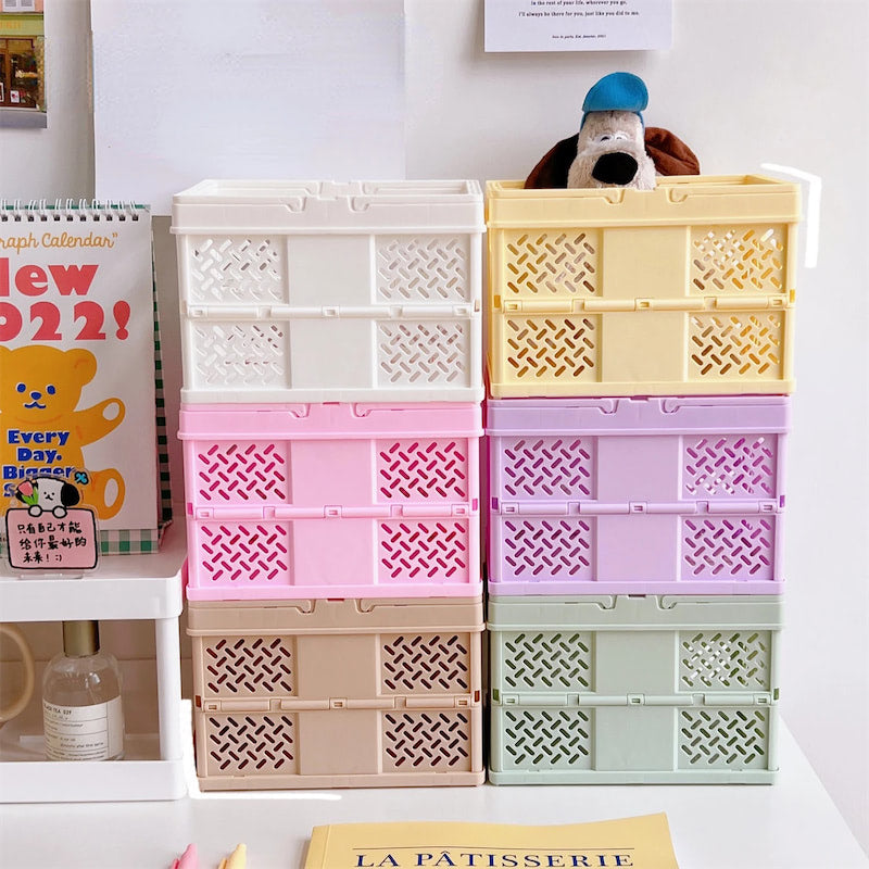 Foldable Mini Storage Basket - Organizer for Home, Office, Bathroom & Closet - Space Saving Storage Solution for Toys, Laundry, Books & More