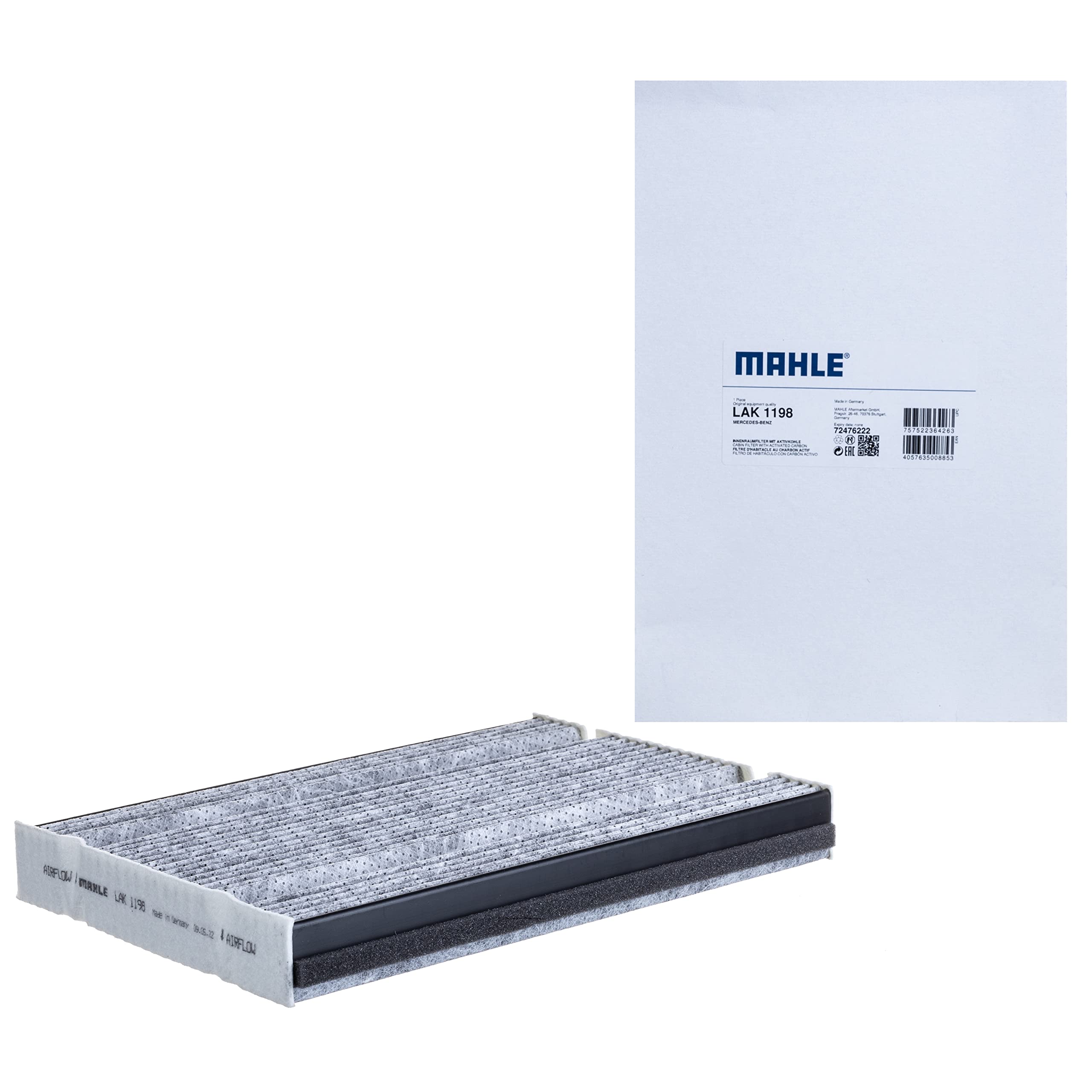 MAHLE LAK1198 Premium Cabin Air Filter for Cars & Trucks | Clean Airflow, Dust & Pollen Protection | Ideal for City Driving & Allergy Sufferers