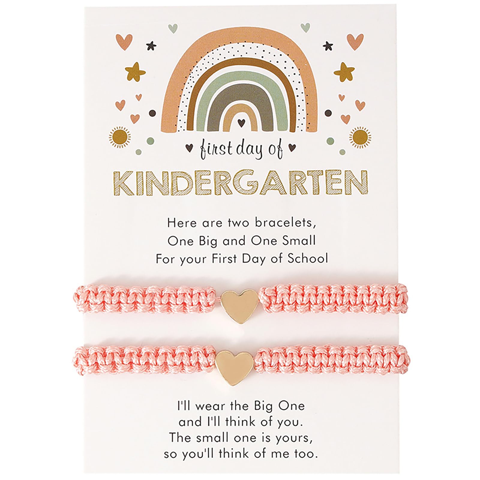 First Day of Kindergarten Bracelets for Mom and Daughter - Matching Heart Wish Adjustable Bracelets for Women - Perfect Back to School Gift for Pre-K Students & Parents - Ideal for School Photos, Memory Keeping and Mother-Daughter Bonding