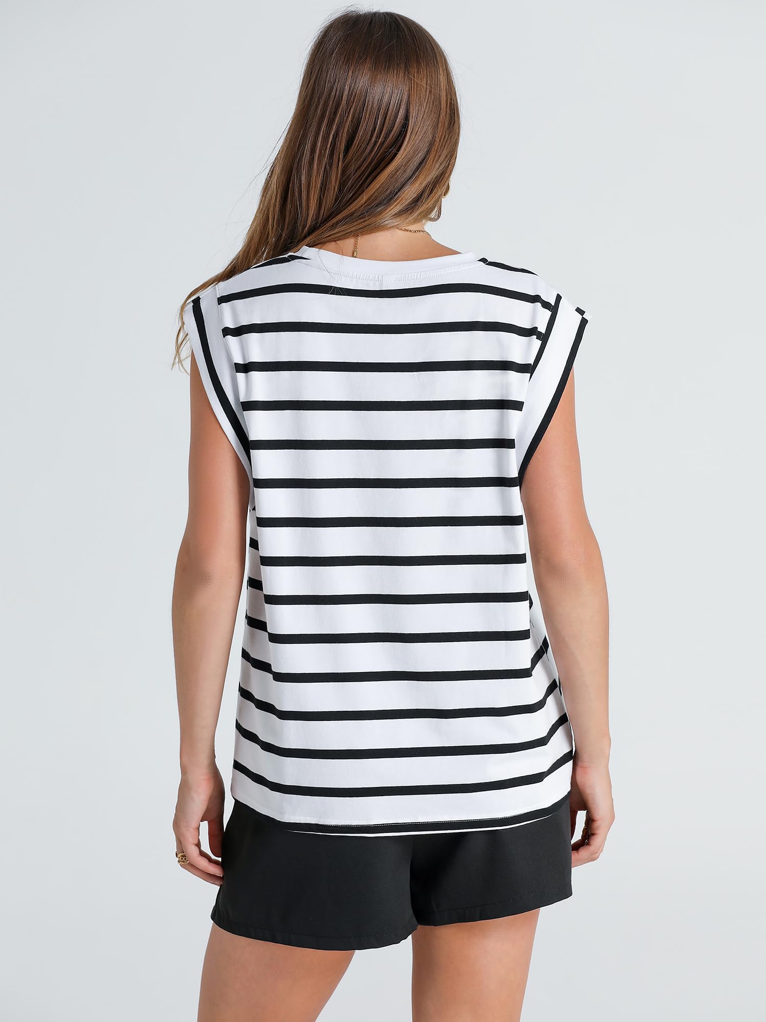 WIHOLL Women's Cap Sleeve Summer Tops - Basic Casual Loose Fit Tee Shirts & Fashion Tank Tops for 2025 | Perfect for Beach Outings, Weekend Wear and Summer Vacation Outfits