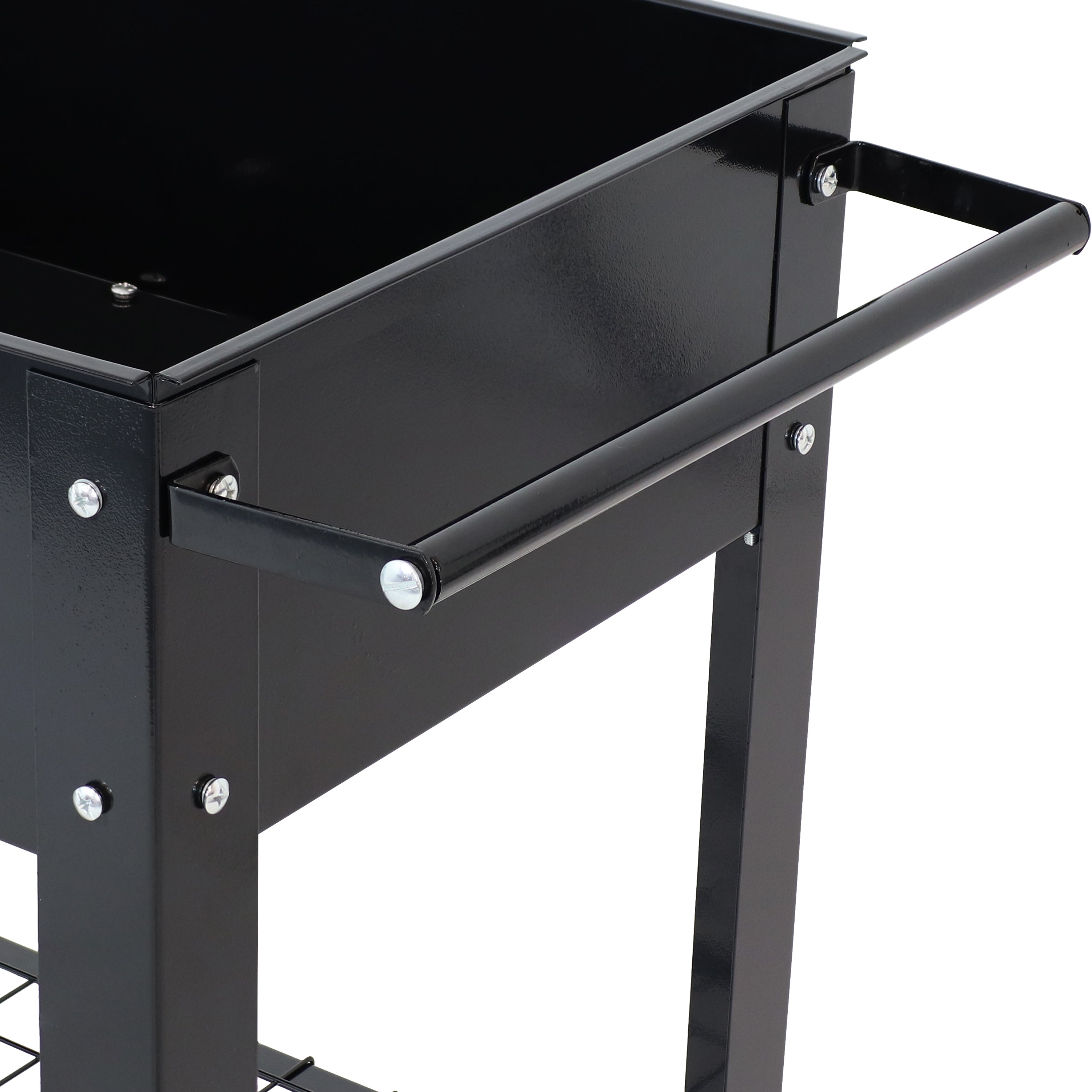 Galvanized Steel Mobile Raised Garden Bed Cart - Portable Planter Box with Wheels for Vegetables, Herbs & Flowers | Indoor & Outdoor Gardening Solution