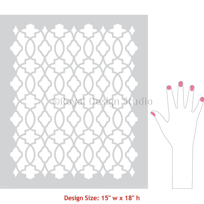 Medina Trellis Furniture Stencil - Reusable DIY Wood Painting Template for Cabinets, Tables & Home Decor - Perfect for Farmhouse, Rustic & Vintage Furniture Projects