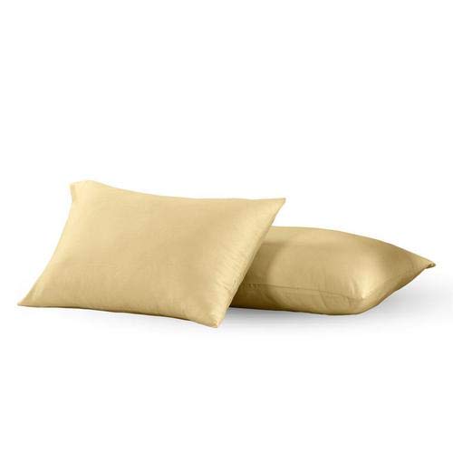 Premium 650 Thread Count Luxury Pillowcases (Set of 2) - King Size Soft Breathable Easy Care Pillow Covers in Gold for Bedroom, Hotel, and Home Decor