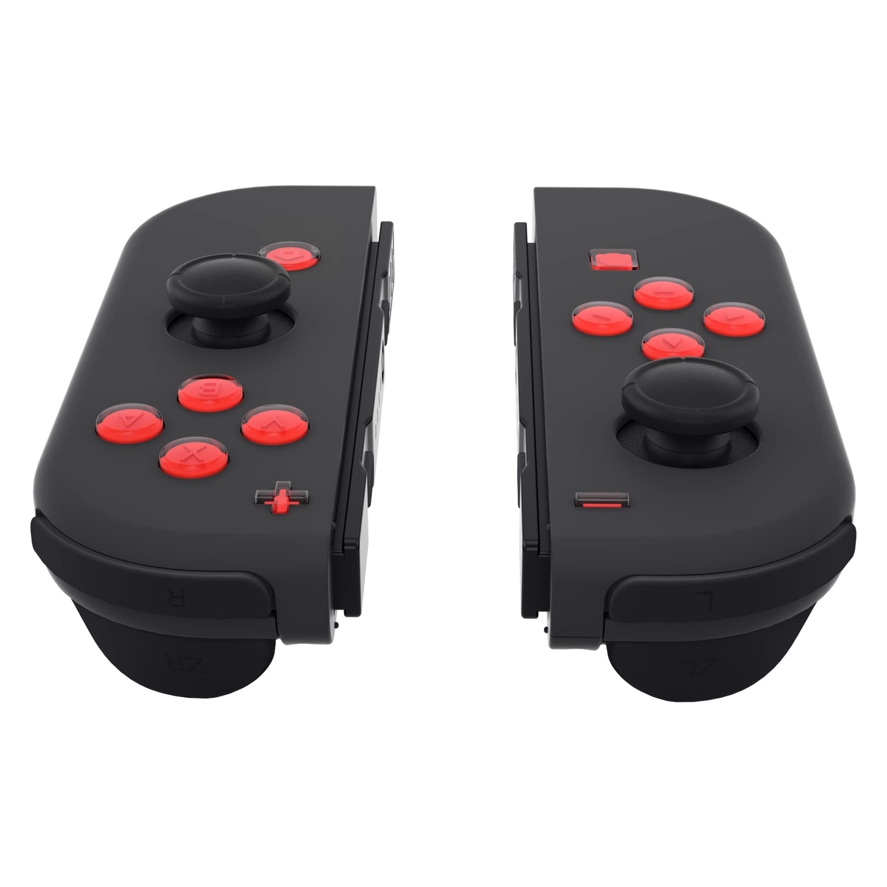 eXtremeRate Replacement Two-Tone Jelly Buttons for Nintendo Switch JoyCon - Red & Clear ABXY Direction Home Capture Symbols (DIY Custom Controller Buttons for Switch & Switch OLED) - Perfect for Gaming, Modding & Controller Customization