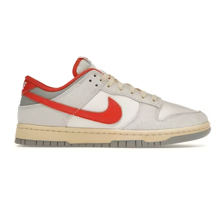Nike Men's Dunk Low Sneakers - Sail/Photon Dust/Light Smoke Grey/Picante Red | Casual & Streetwear Basketball Shoes for Men | Perfect for Everyday Wear, Gym & Urban Fashion