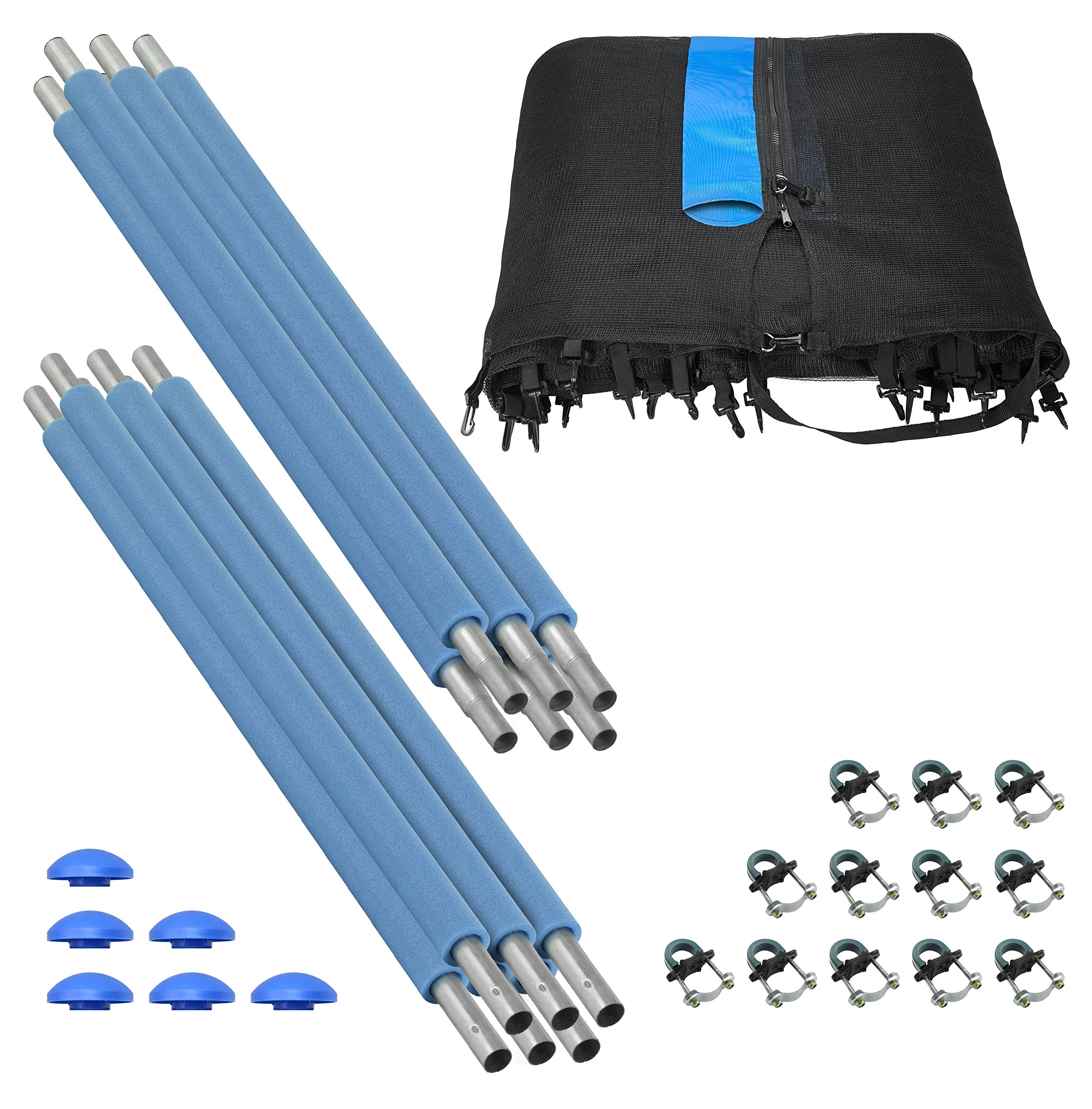 Trampoline Safety Net Enclosure Replacement Set - Universal Fit for Most Trampoline Brands | Includes Net, Poles & Hardware | Perfect for Backyard Bounce Safety & Outdoor Family Fun