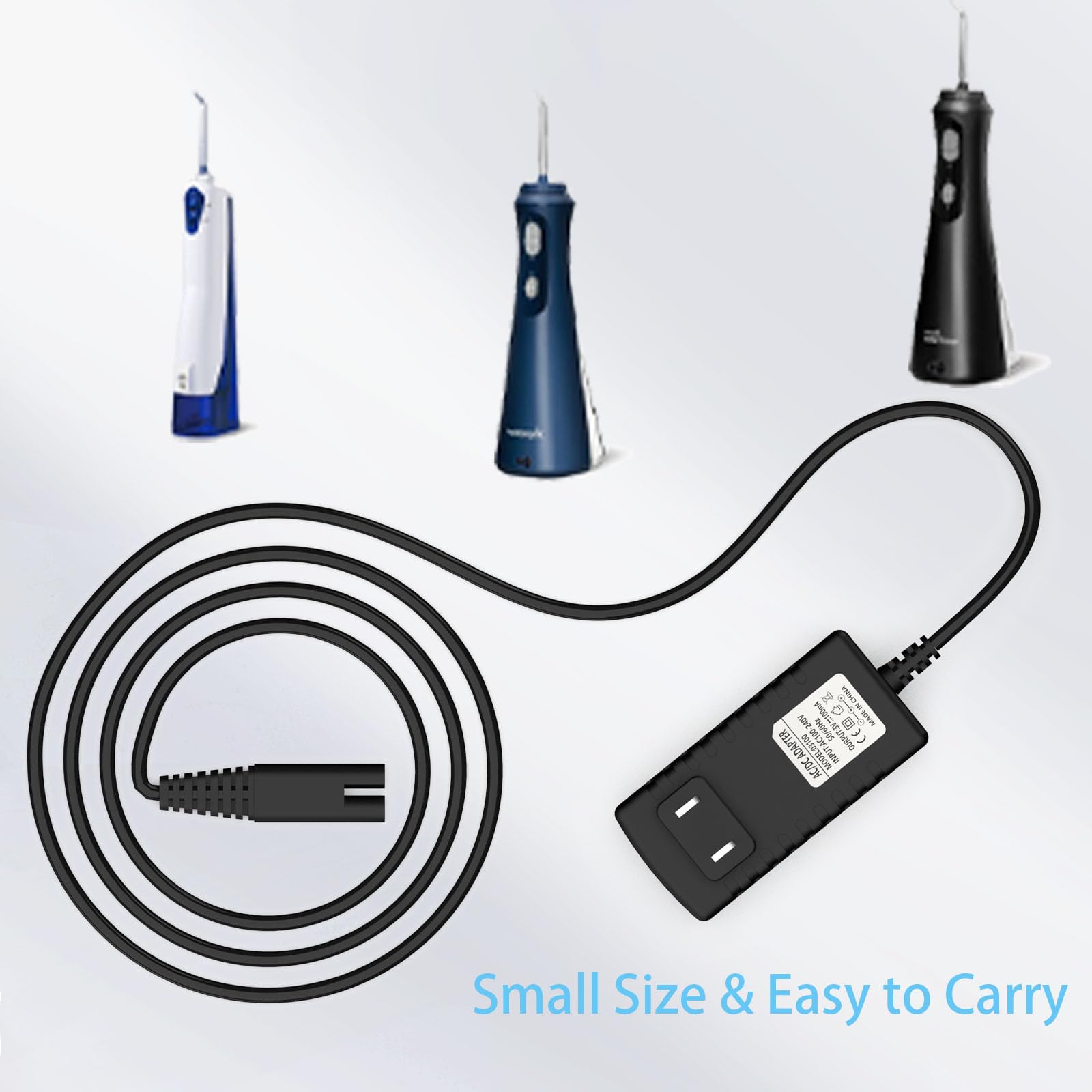 Waterpik Cordless Water Flosser Charger - 3V USB Replacement Charging Cable (5FT, Black) for WP360/WP360W/WP360C/WP400/WP440/WP440C/WP450/WP462/WP462W/WP468/WF13/WP100 Series - Perfect for Travel & Home Oral Care