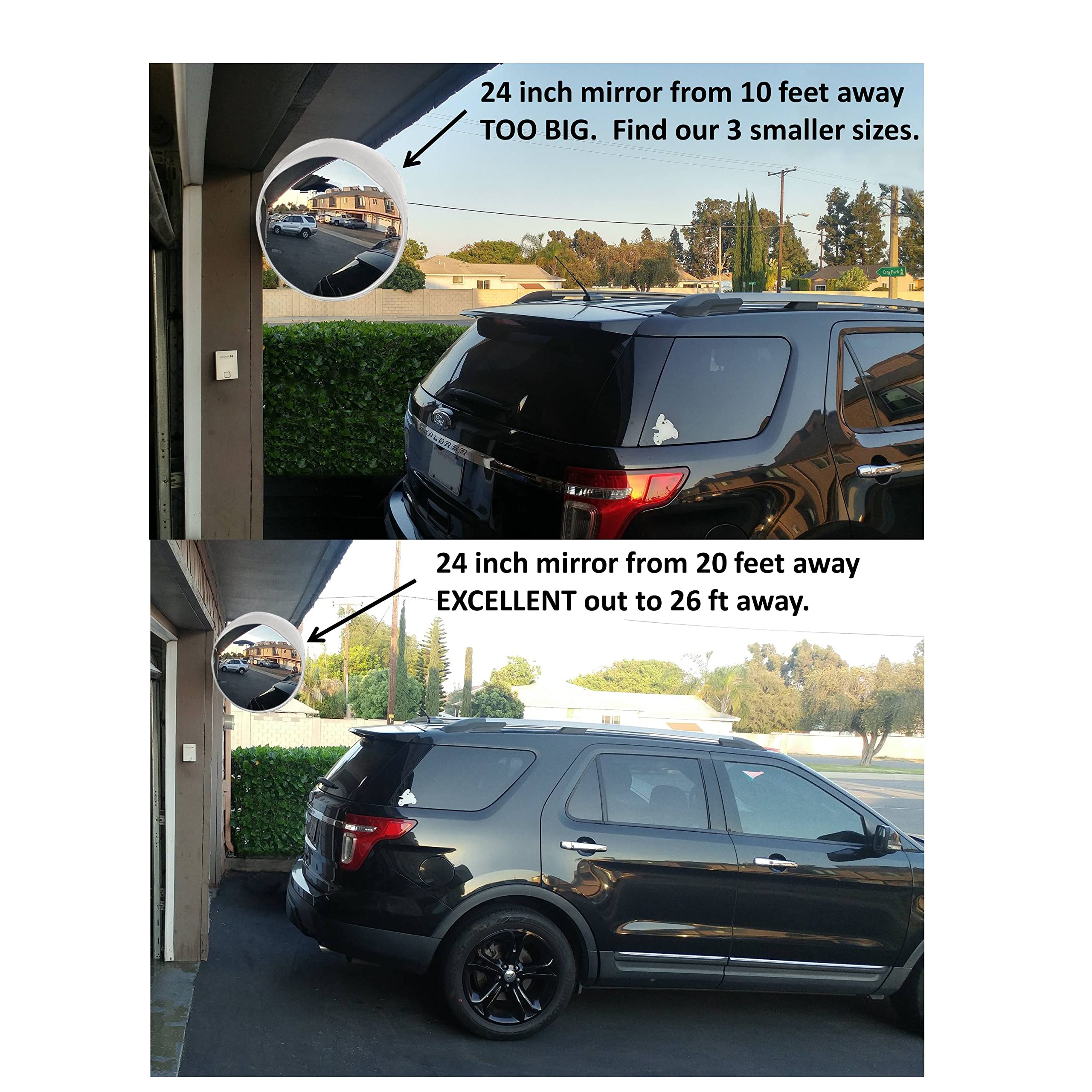 24 Inch Convex Mirror for Traffic Safety - 610mm Wide Angle Security Mirror for Indoor/Outdoor Use - Perfect for Driveways, Parking Lots, Warehouses & Blind Spots