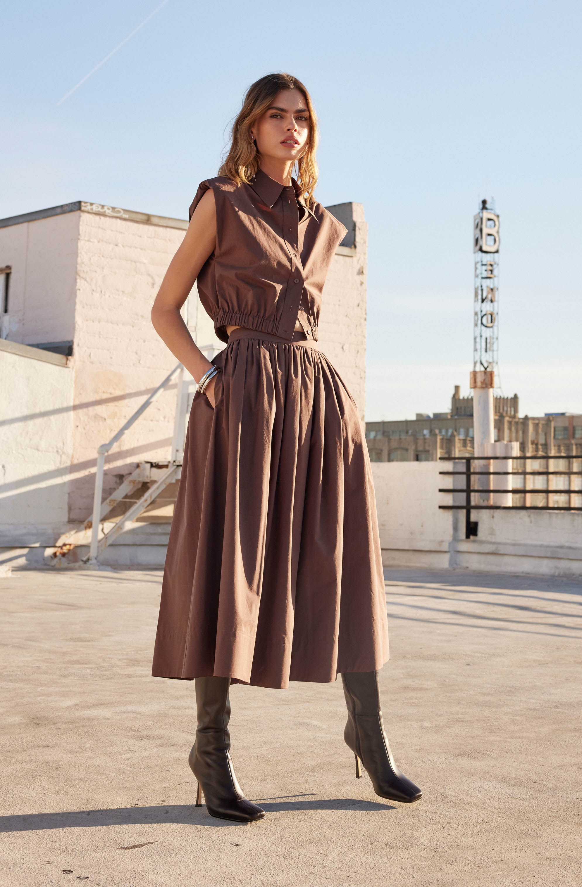 Diandra Midi Skirt for Women - Flowy A-Line Summer Skirt with Pockets | Perfect for Office, Date Night & Casual Outfits