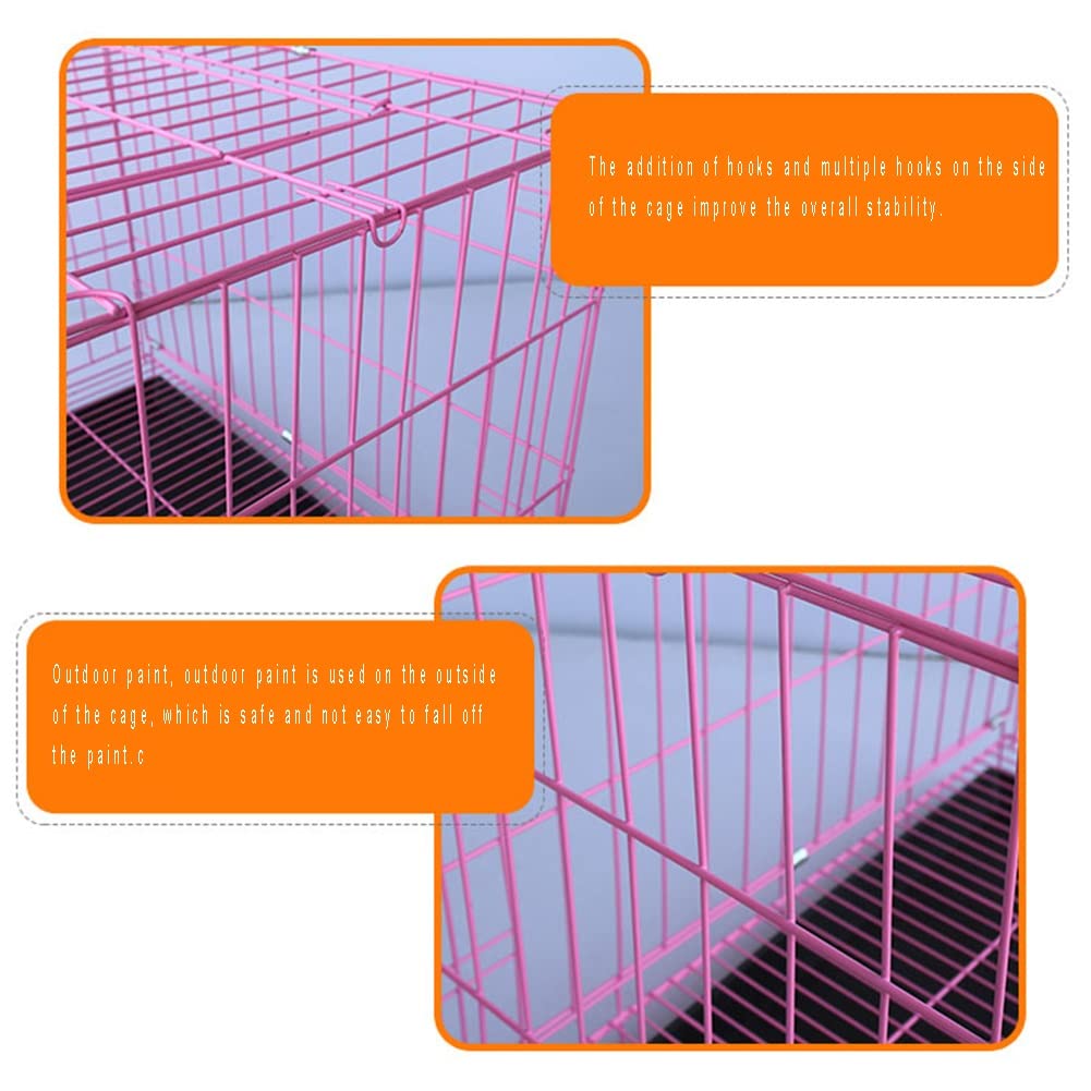 Premium Folding Metal Dog Crate for Large Dogs - Indoor & Outdoor Pet Cage with Divider Panel, Removable Tray & Handle - Single Door Design (61x42x50cm, Black) - Perfect for Travel, Training & Home Use