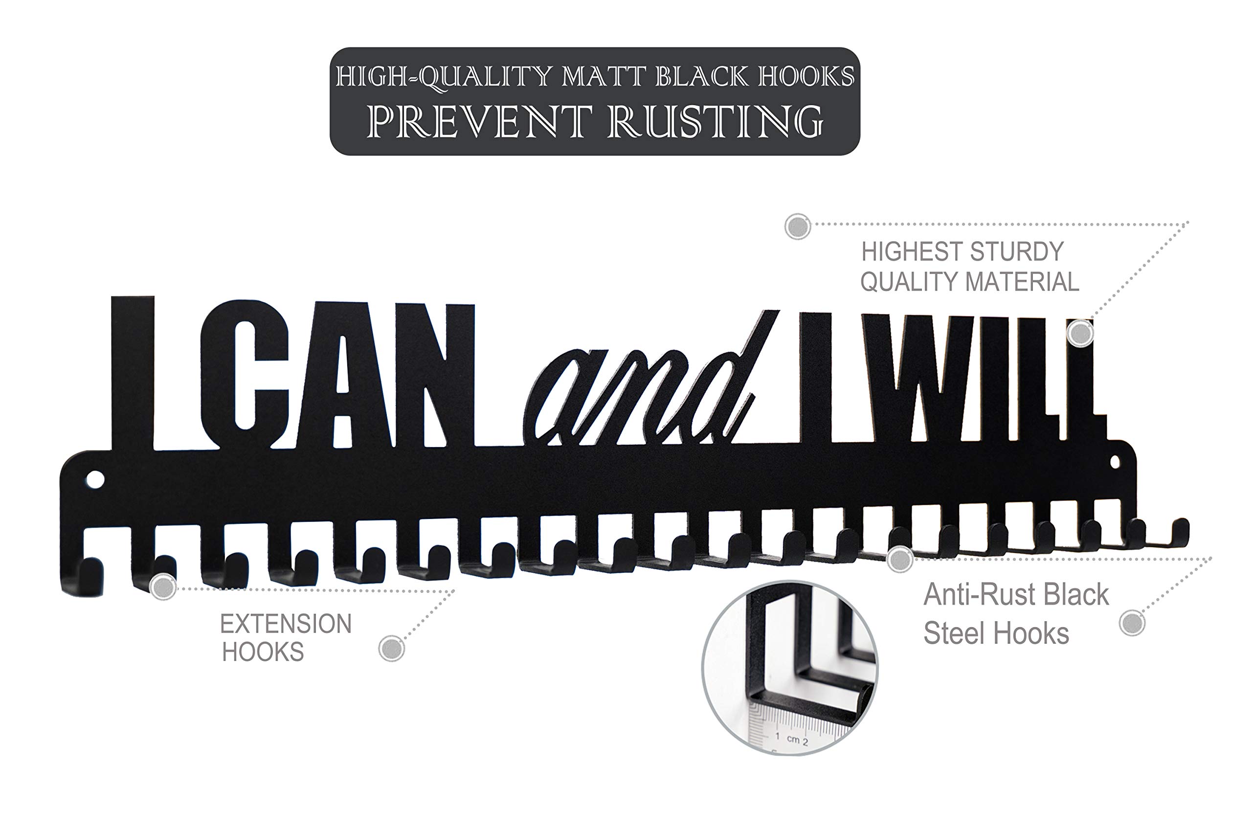 Premium Medal Display Rack for Runners - Marathon & Triathlon Medal Holder Hanger with Wall Mount - Perfect for Race Finishers to Showcase Achievements | Ideal for Home Gym, Office Decor, or Running Enthusiast Gifts