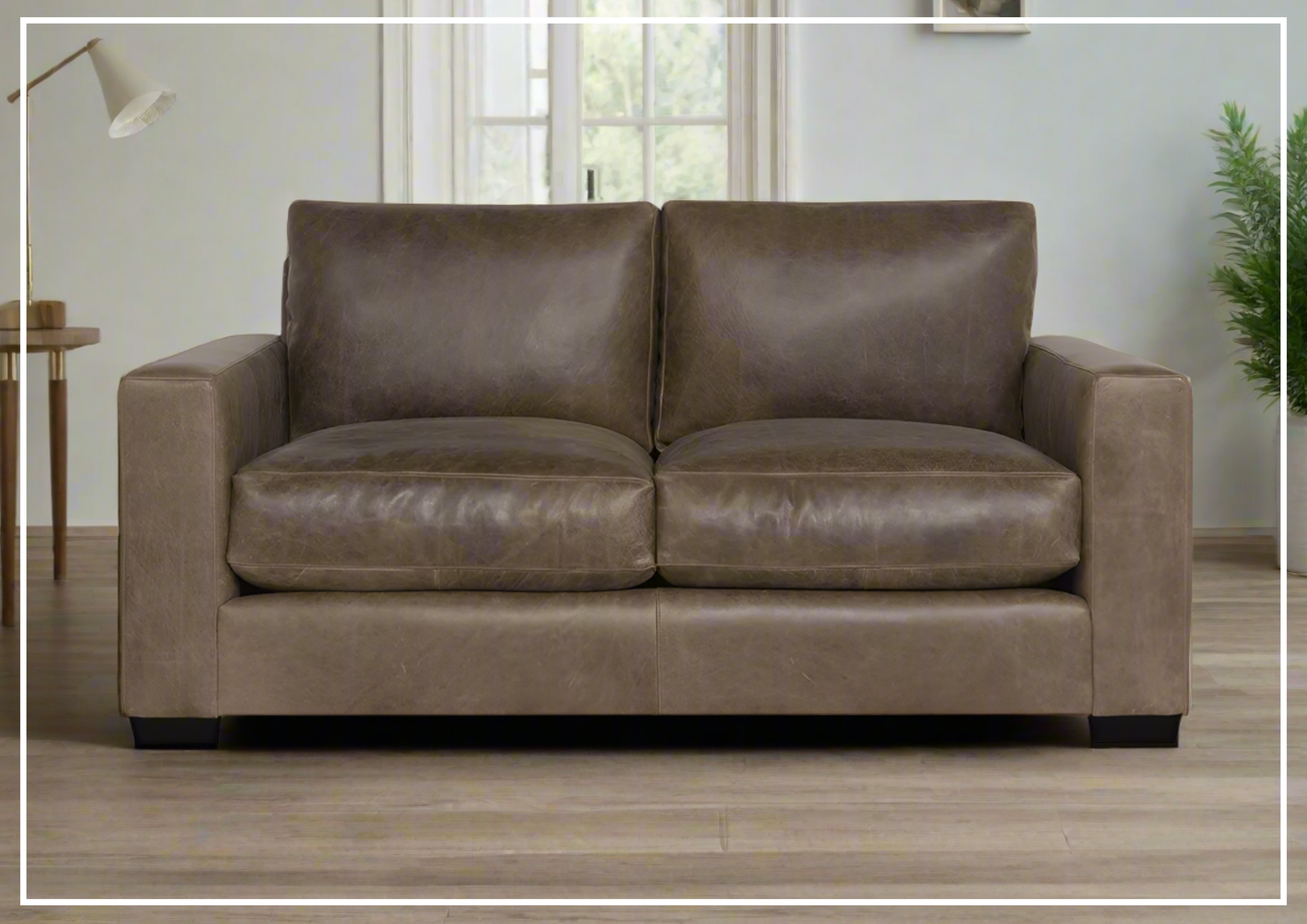 Bernhardt Dawkins Genuine Leather Loveseat with Walnut Finish - Perfect for Living Rooms, Offices & Cozy Spaces
