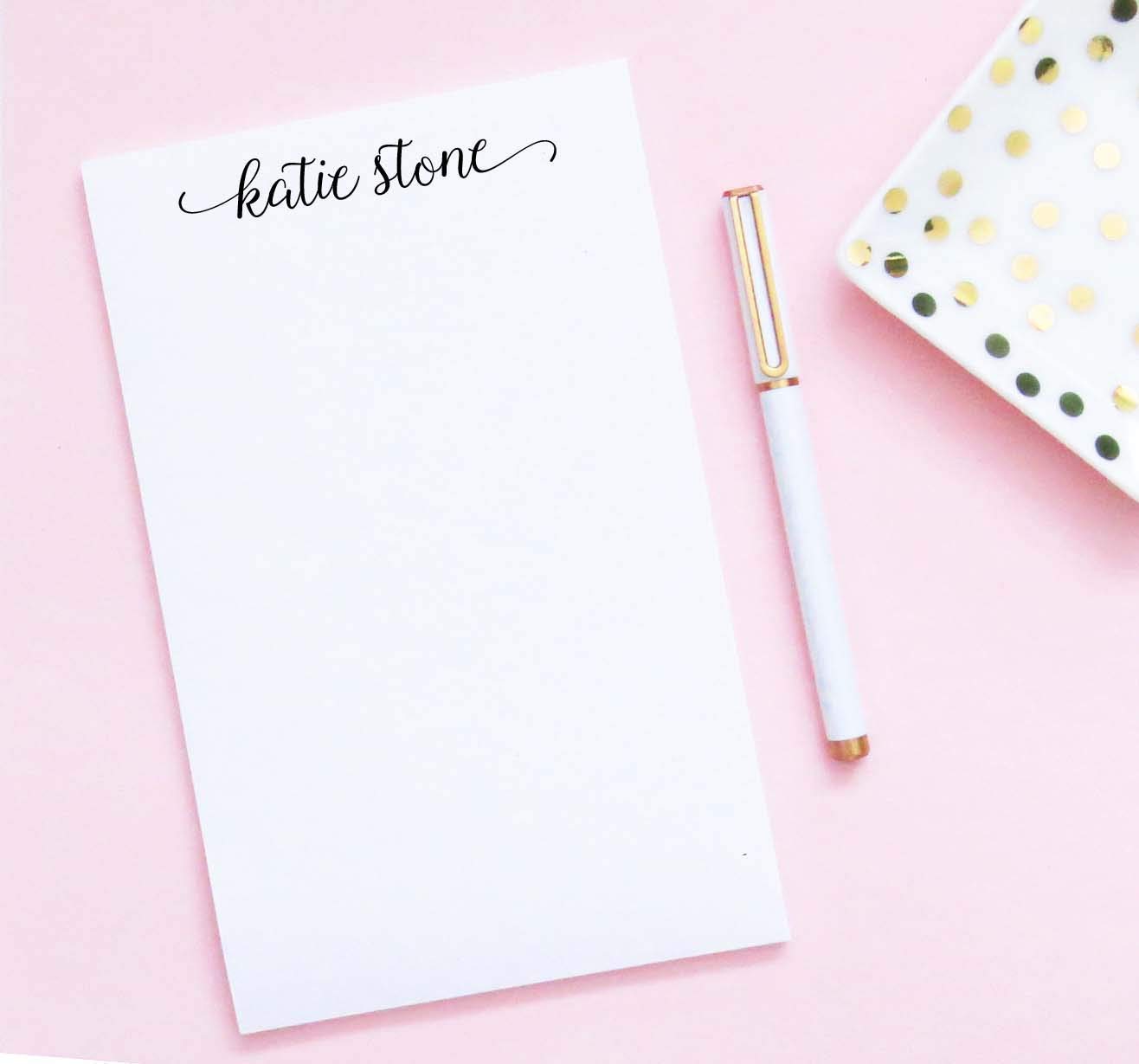 Personalized Notepads for Women - Custom Name Script Stationery, 5.5x8.5 Inch Letter Writing Paper, 50 Sheets - Perfect for Journals, Gifts & Office Notes
