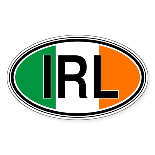 White - Ireland Euro Oval Sticker