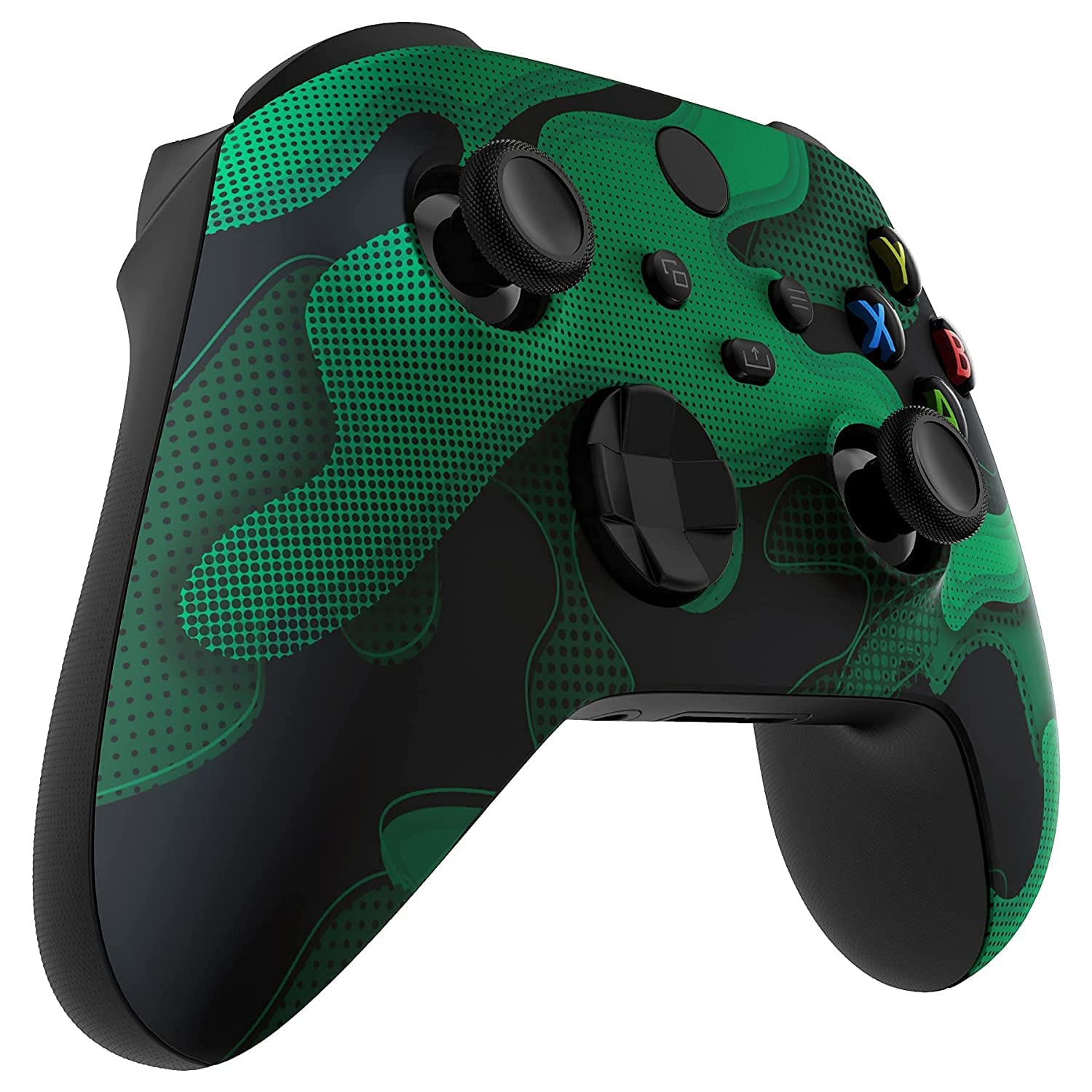 Modded Wireless Controller for Xbox Series X/S & Xbox One - Enhanced for FPS Games with Rapid Fire, Dropshot & Akimbo Modes - Green Camo Design - Perfect for Competitive Gaming & Esports Tournaments