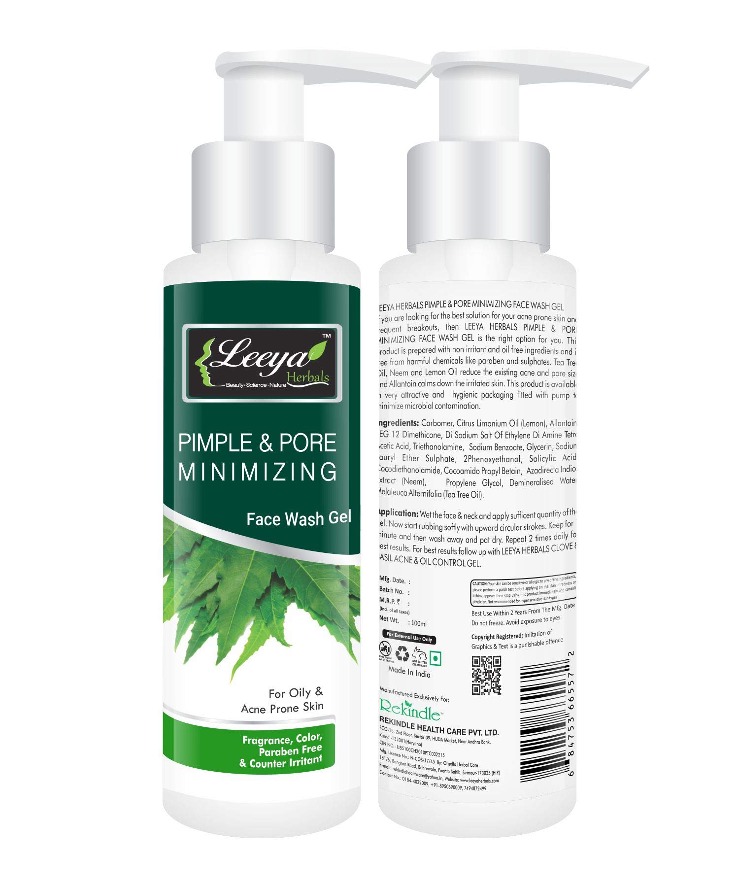 LEEYA HERBALS Acne Care Kit - Face Wash & Oil Control Gel for Daily Skincare