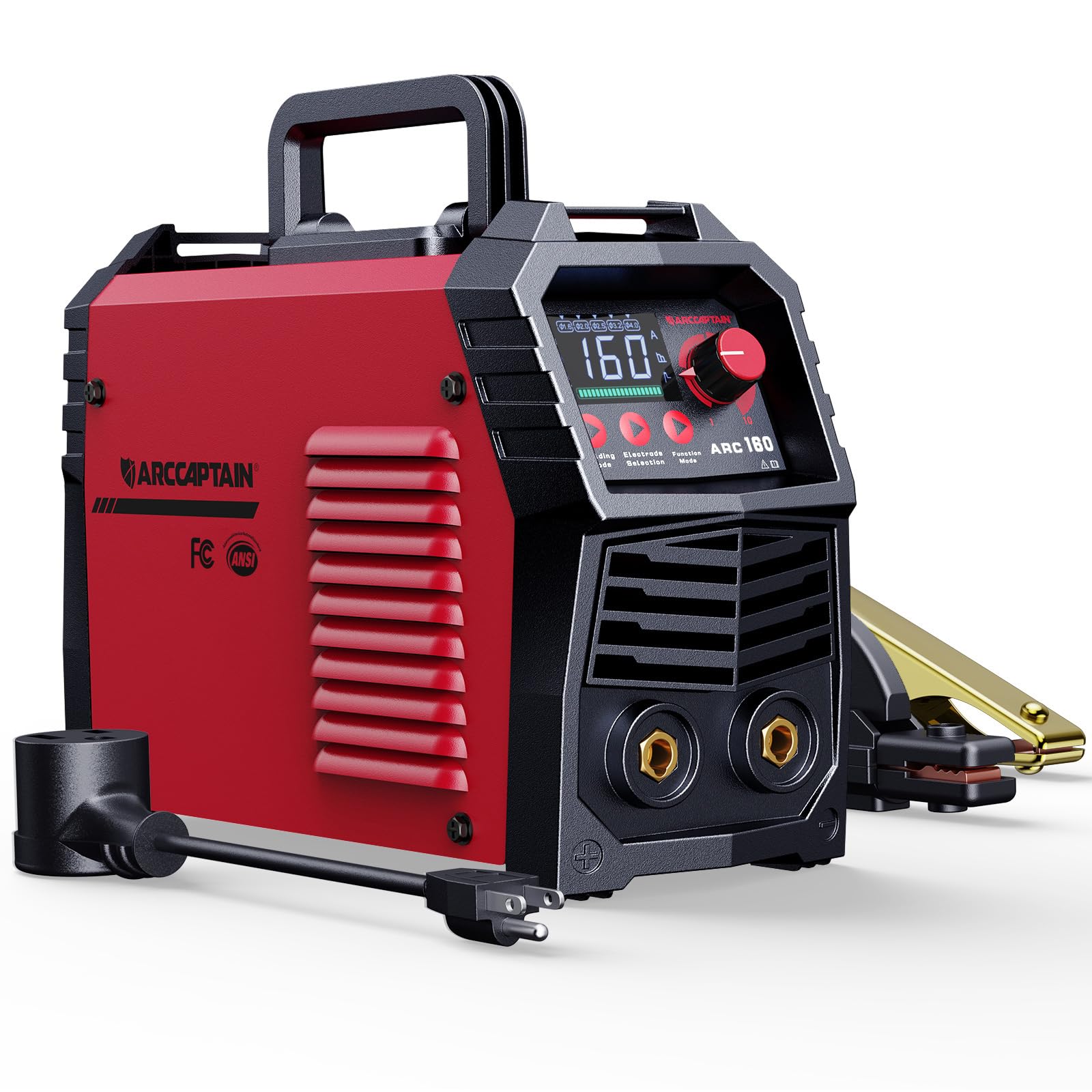 ARCCAPTAIN 110V/220V 160Amp IGBT Inverter Stick Welder - Portable MMA Welding Machine with Synergic Control, Large LED Display, Lift TIG, Hot Start, Arc Force & Anti-Stick - Ideal for Home DIY, Metal Fabrication, Auto Repair & Construction Projects