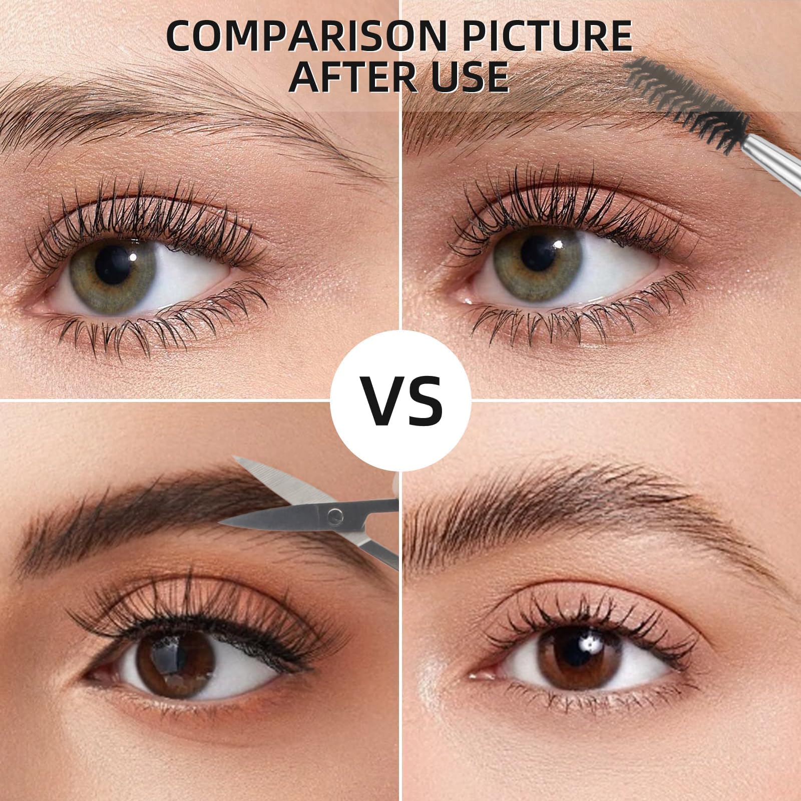 Professional Eyebrow Scissors with Brush - Ultra Sharp Precision Trimming Scissors for Women - Brow Shaping & Eyelash Trimming Tool - Perfect for Home Salon, Travel & DIY Beauty Care