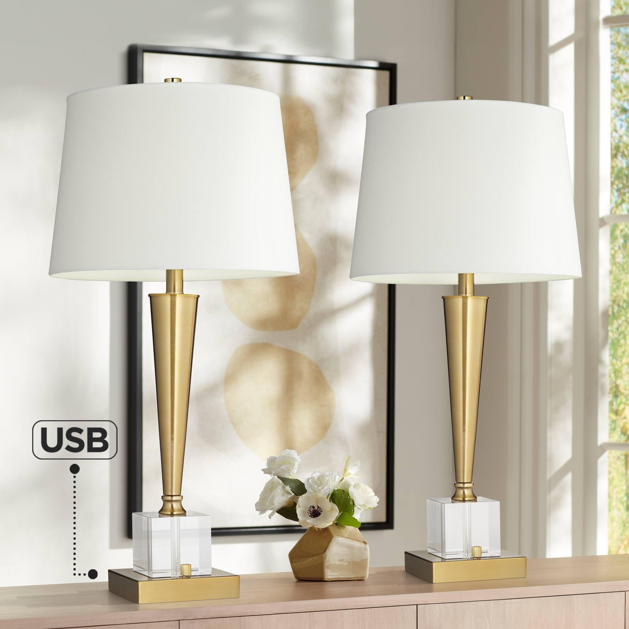 Possini Euro Design Wayne Modern Art Deco Table Lamps - Set of 2, 29.25