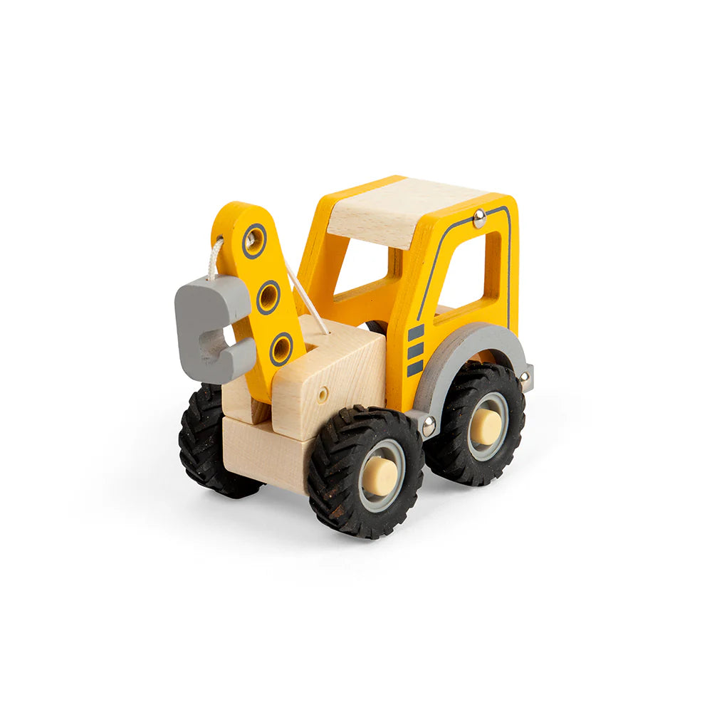 Wooden Crane Truck Toy for Kids - Construction Vehicle Playset with Movable Parts - Perfect for Pretend Play, Birthday Gifts & STEM Learning
