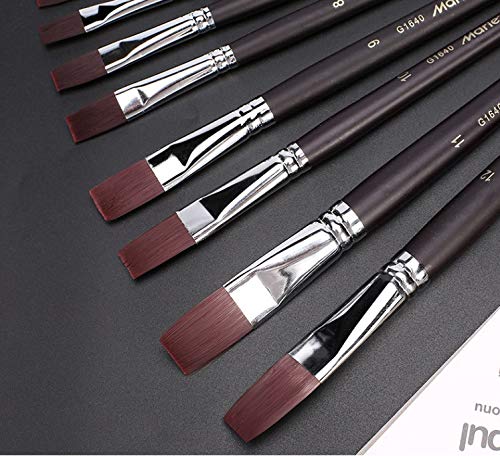 12Pcs Artist Paint Brush Set - Nylon Hair, Wooden Black Handle - Watercolor, Acrylic & Oil Painting Brushes - Professional Art Supplies for Canvas, Paper & DIY Crafts
