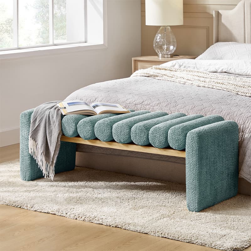 Modern Functional Bench with Solid Wood Seat Frame - Stylish Entryway, Living Room, or Bedroom Seating - Durable & Comfortable for Home Decor