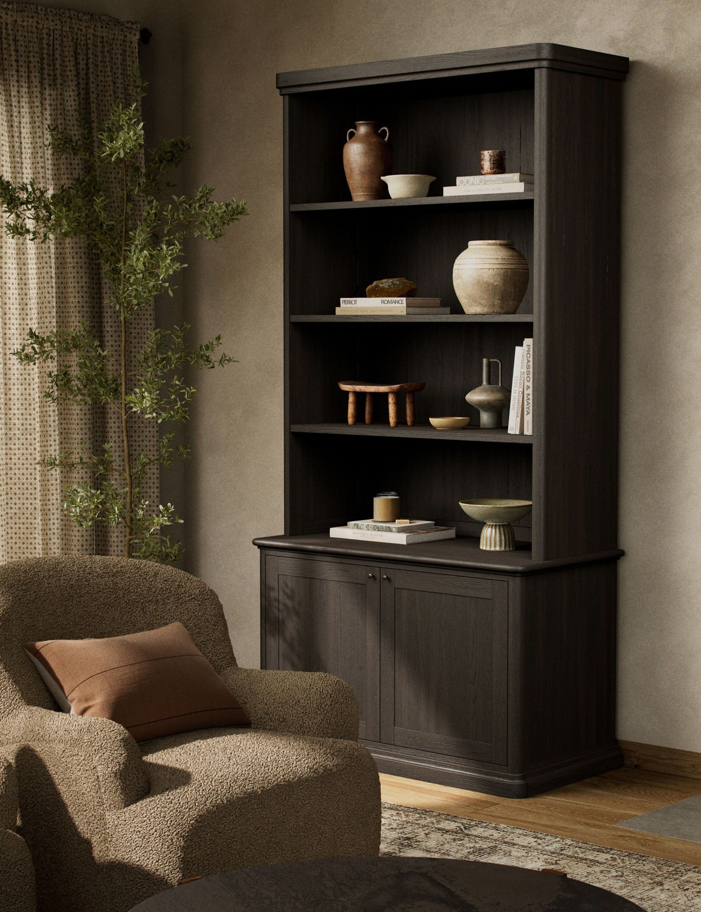Dumont Bookcase by Amber Lewis x Four Hands - Stylish Wooden Bookshelf for Living Room, Bedroom & Office - Perfect for Home Decor & Storage