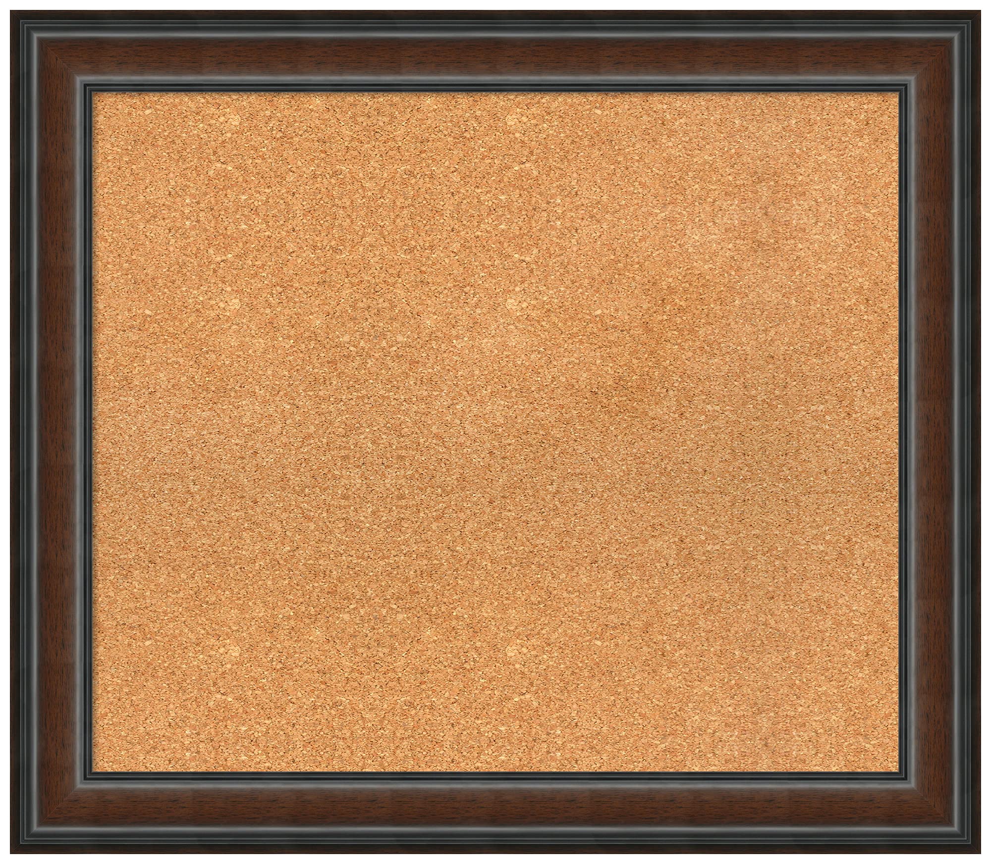Custom Natural Cork Bulletin Board - 31 x 27 Inches (Various Sizes Available) with Premium Cyprus Walnut Wood Frame - Pin Board for Office, Home Organization & Wall Decor - Medium Size