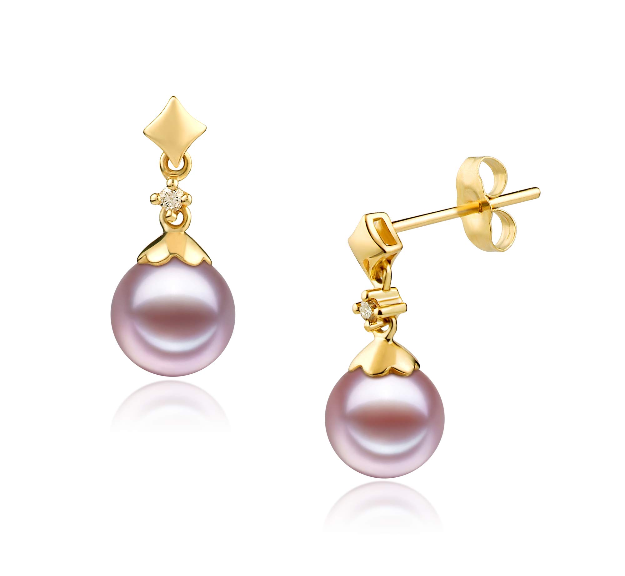 7-8mm AAAA Grade Freshwater Cultured Pearl Earrings in 14K Yellow Gold for Women | Elegant Jewelry for Weddings, Parties & Gifts
