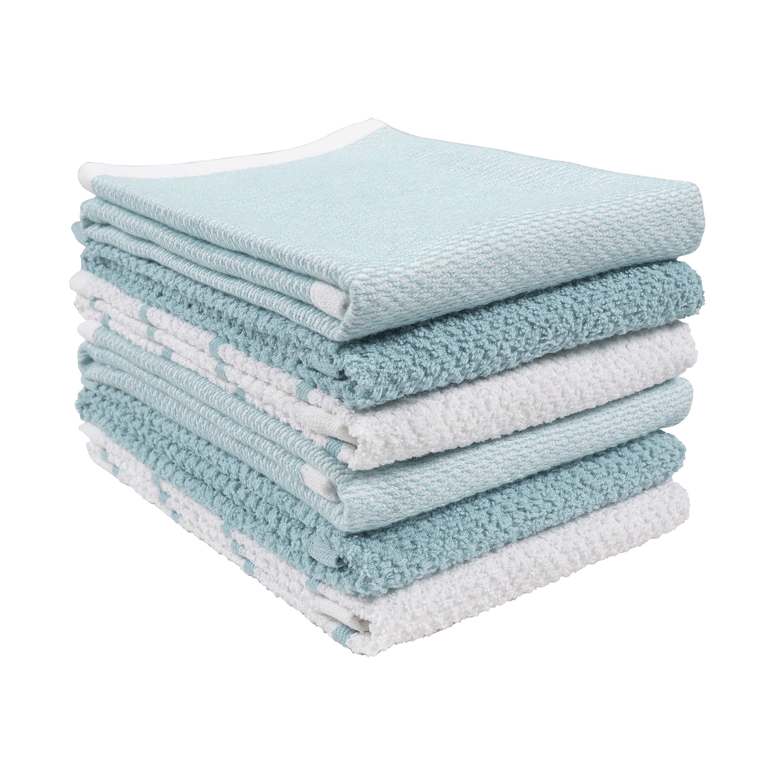 KAF Ayesha Curry Kitchen Towel Set - 6 Pack Aqua for Cooking & Cleaning