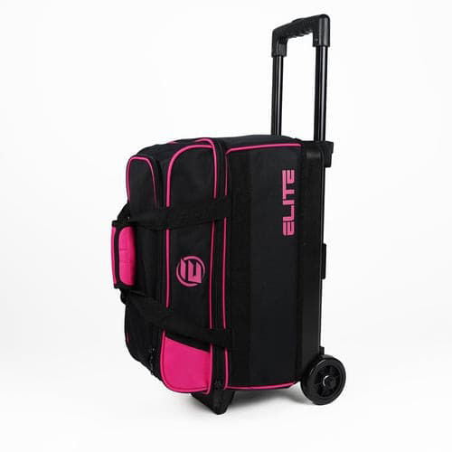 ELITE Professional Pink Double Roller Bowling Bag for Women & Men - Lightweight, Durable Travel Case for Bowling Balls & Accessories - Perfect for League Play, Tournaments & Practice Sessions