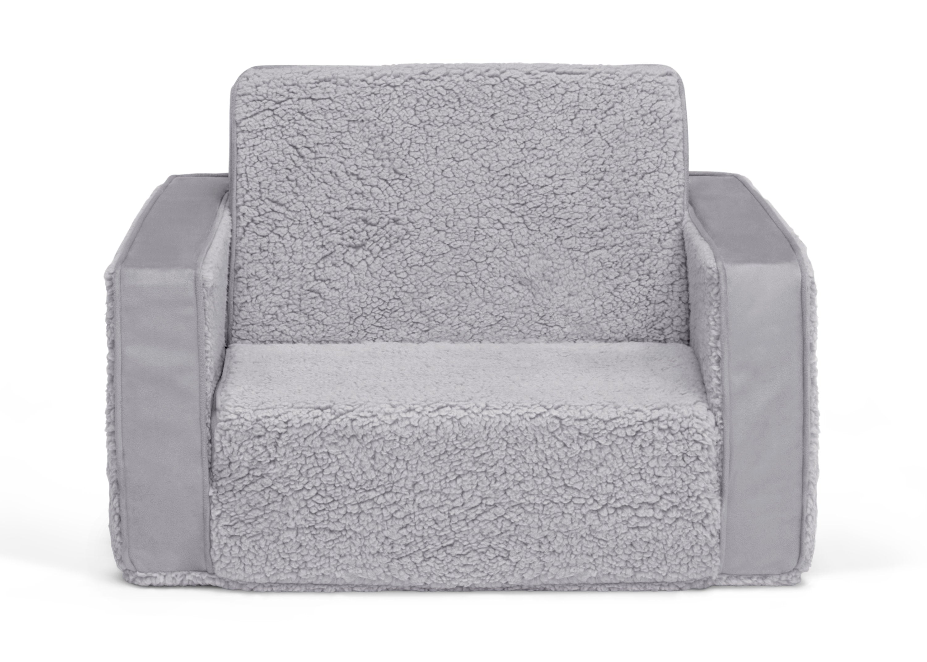 Cozy Flip Out Sherpa & Suede 2-in-1 Convertible Kids Chair to Lounger - Perfect for Playrooms, Bedrooms & Reading Nooks