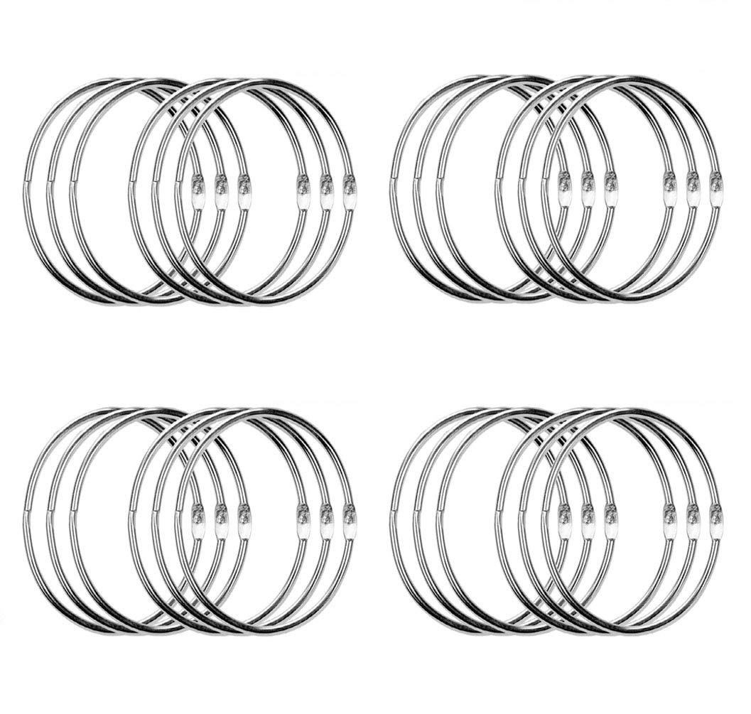 Simetufy 3 Inch Binder Rings (24 Pack) - Heavy Duty Metal Paper Rings, Large Key Rings, Extra Large Book Rings for Office, School, and Home Organization