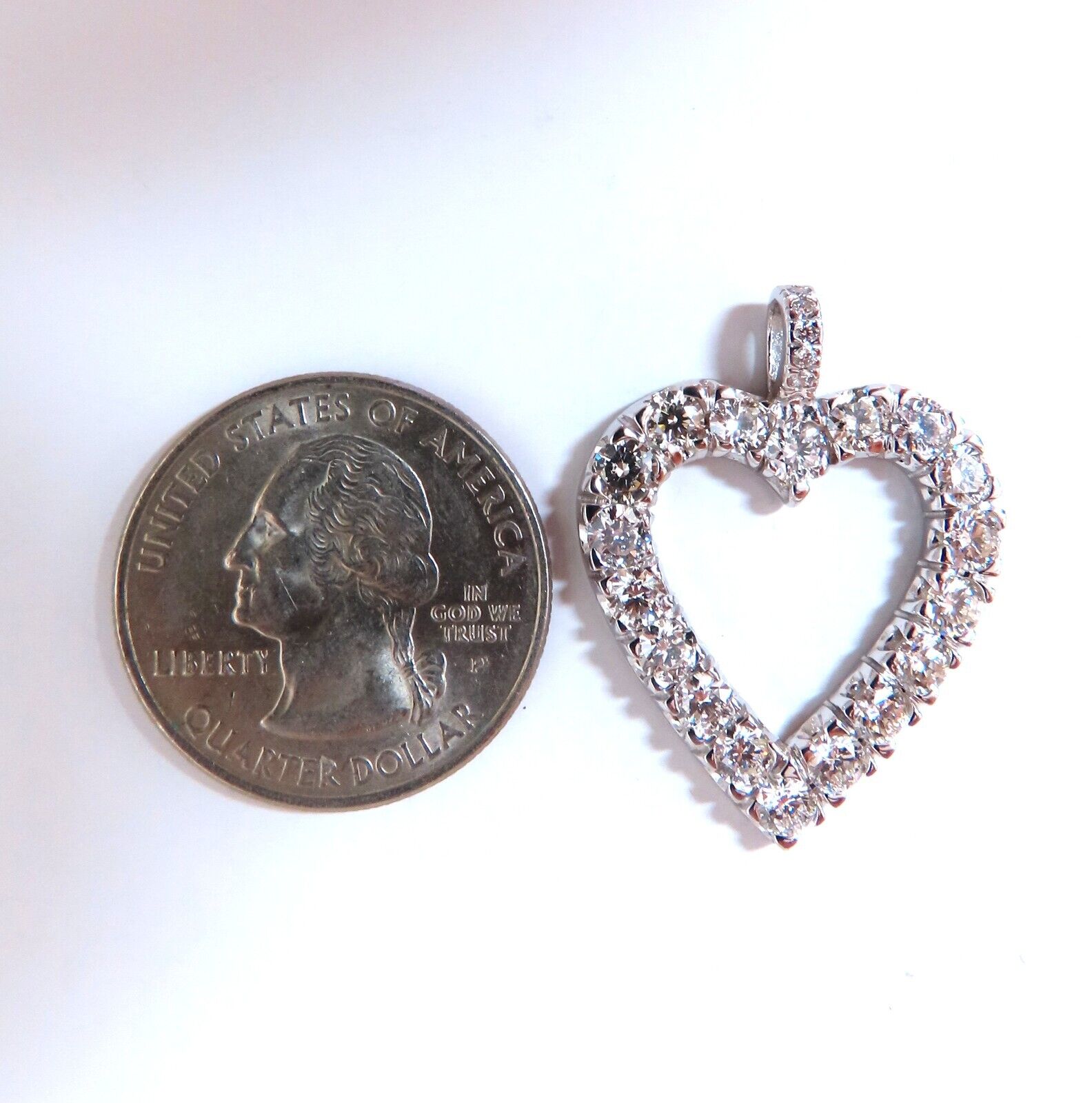 2.72 Carat Natural Diamond Open Heart Pendant Necklace in 14K Gold (G/VS) - Perfect for Valentine's Day Gifts & Anniversary Jewelry