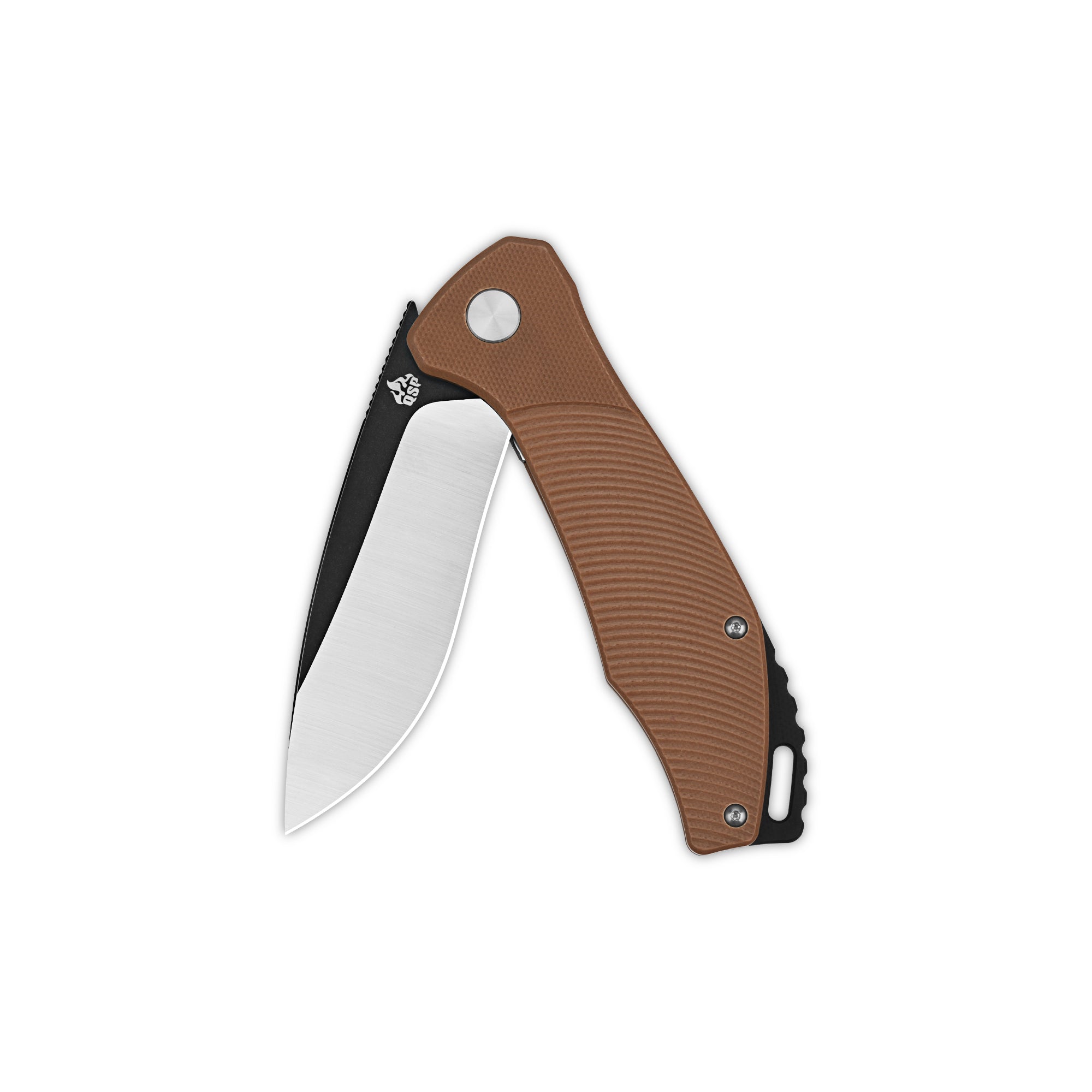 QSP Raven Liner Lock Pocket Knife - D2 Steel Blade, Brown G10 Handle - EDC, Outdoor, Camping & Everyday Carry Knife