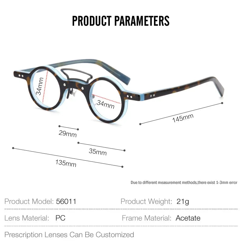 Aror Women's Full Rim Oval Double Bridge Acetate Eyeglasses 56011 - Stylish Reading Glasses for Work, Office & Everyday Fashion