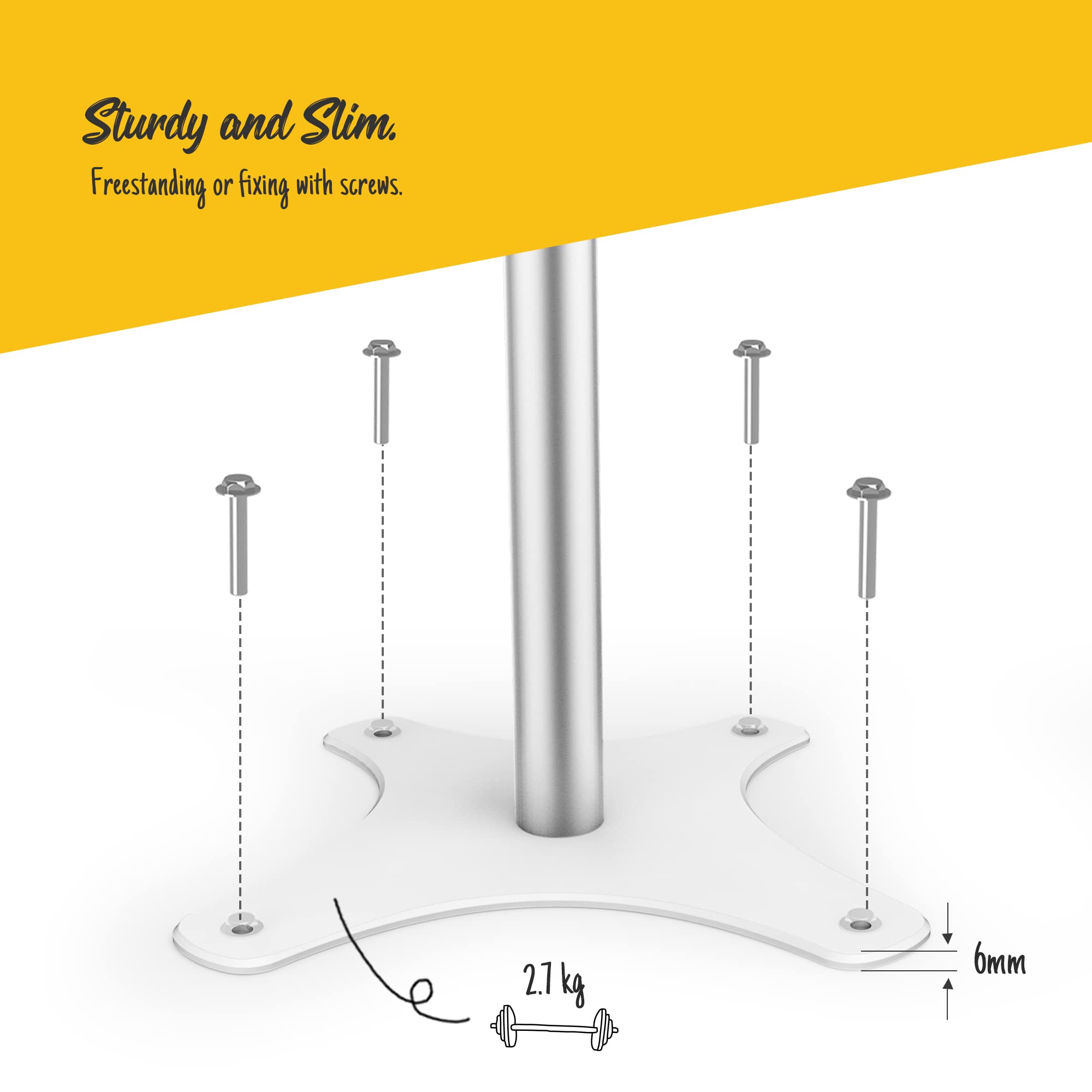 Adjustable Tablet Kiosk Floor Stand - Compatible with 10.2