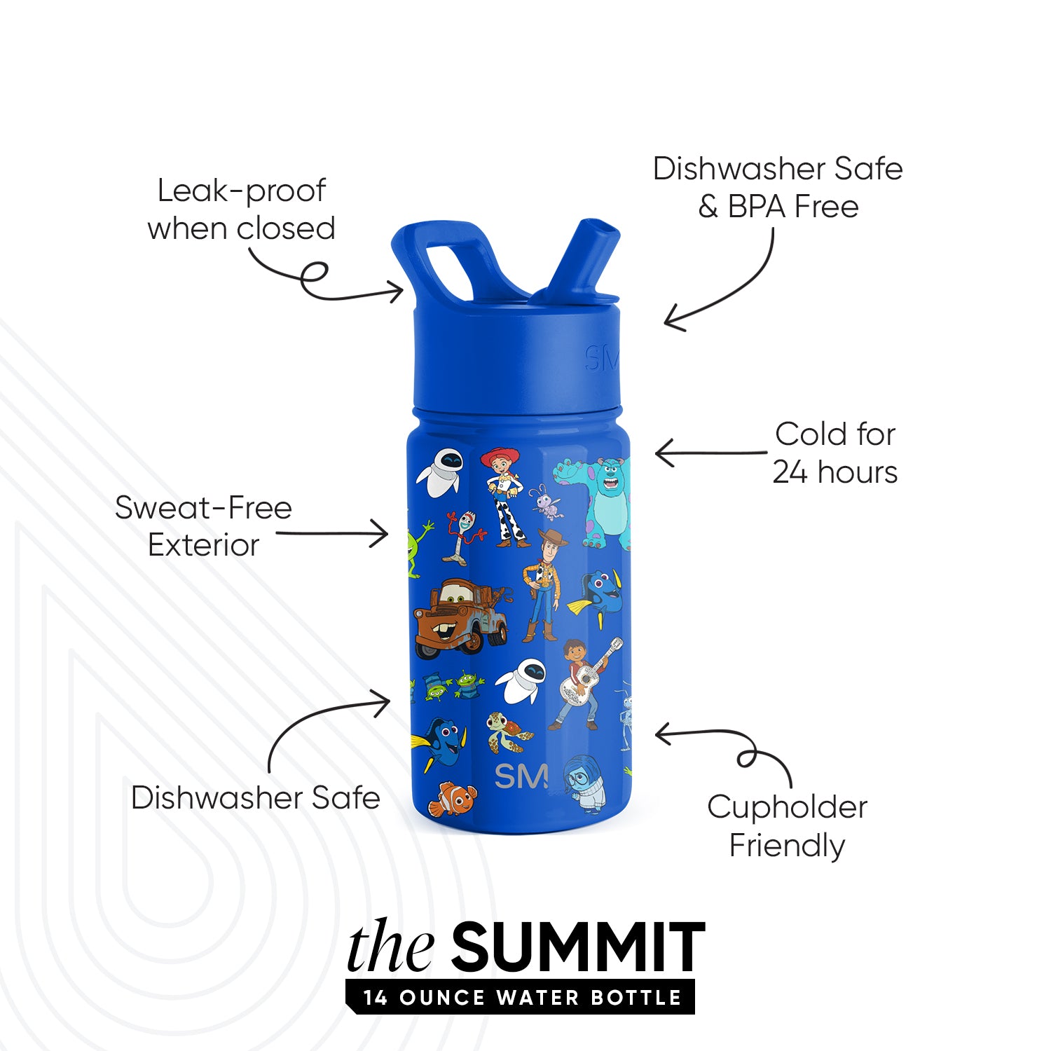 Summit Kids Water Bottle with Straw Lid - BPA Free, Leak Proof, Insulated Stainless Steel Bottle for School, Sports & Outdoor Activities