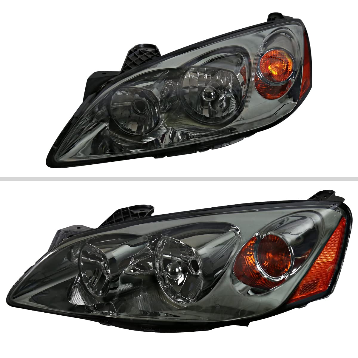 Smoke Lens Headlights for 2005-2010 Pontiac G6 - Left & Right Replacement Headlamps with Turn Signal | Perfect for Night Driving & Car Restoration Projects