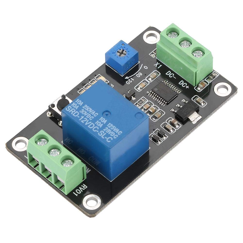 12V 24V Delay Timer Relay Module - Adjustable On/Off Time Switch with Self-Locking Function for Industrial Automation, Home Appliances and DIY Electronics Projects