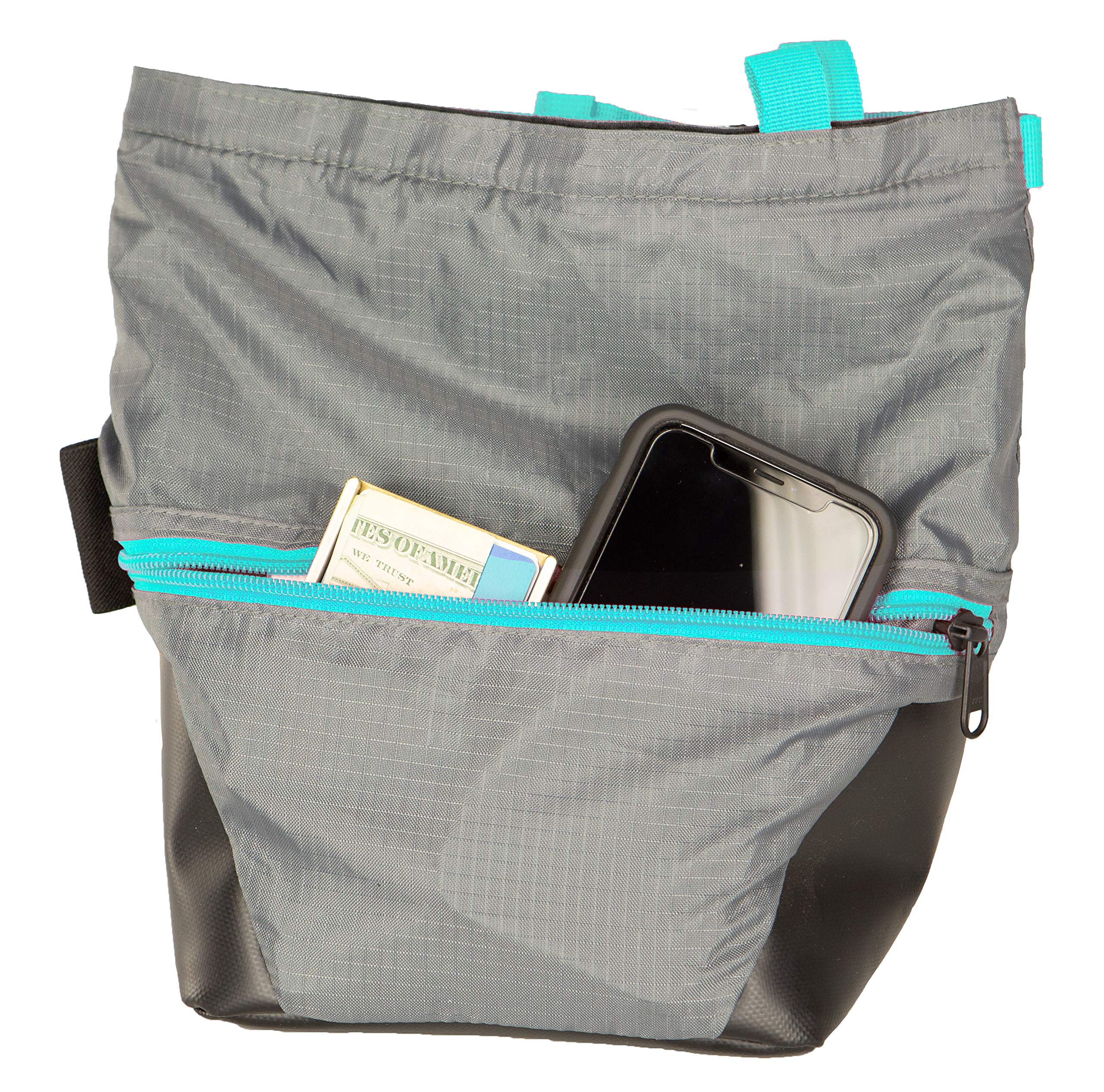TRANGO Chaos Chalk Bucket for Rock Climbing - Premium Chalk Bag with Belt Loop & Secure Closure, Teal - Perfect for Bouldering, Gym Training & Outdoor Climbing Adventures