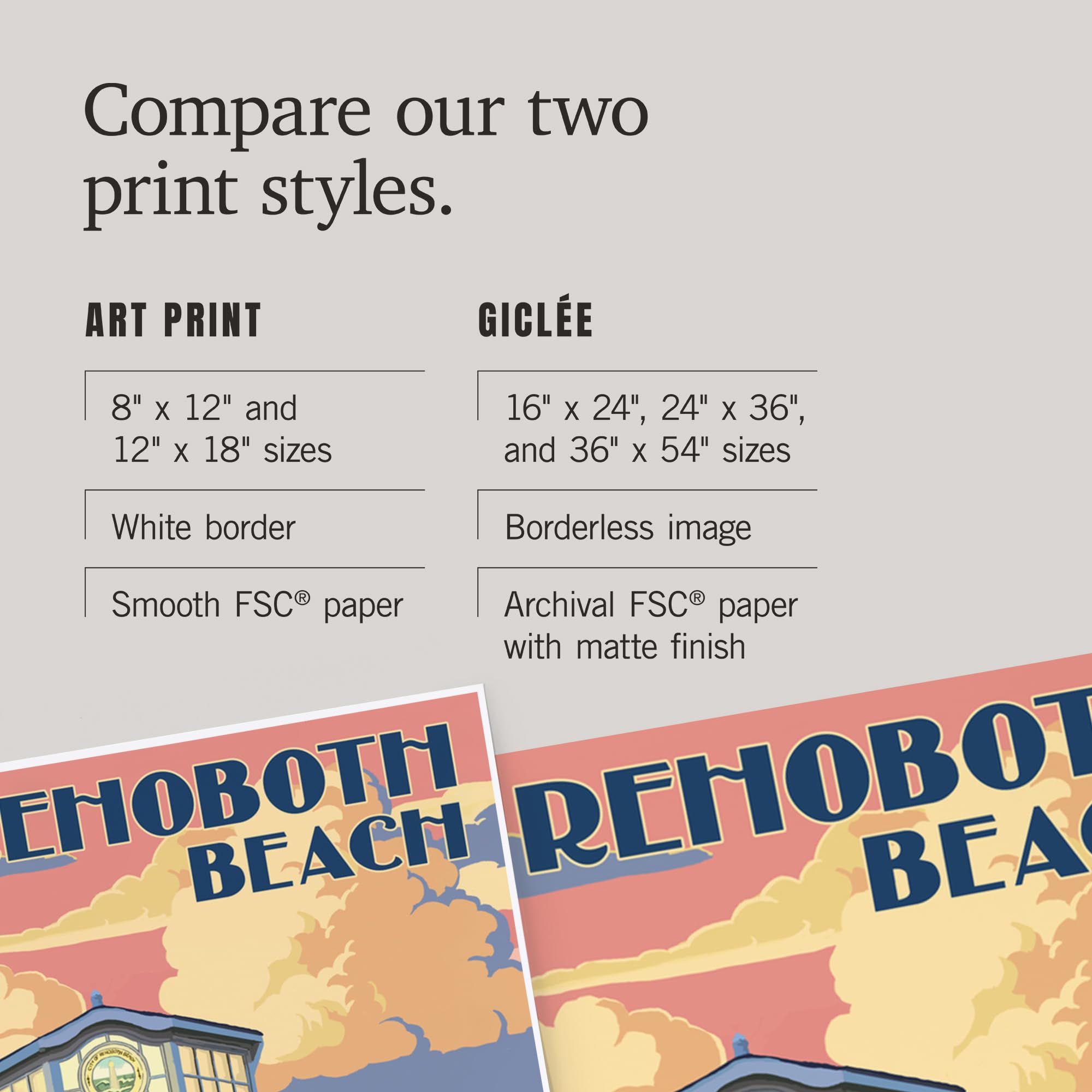 Lantern Press 12x18 Inch Rehoboth Beach Delaware Bandstand Art Print - Coastal Wall Decor for Living Room, Bedroom & Office