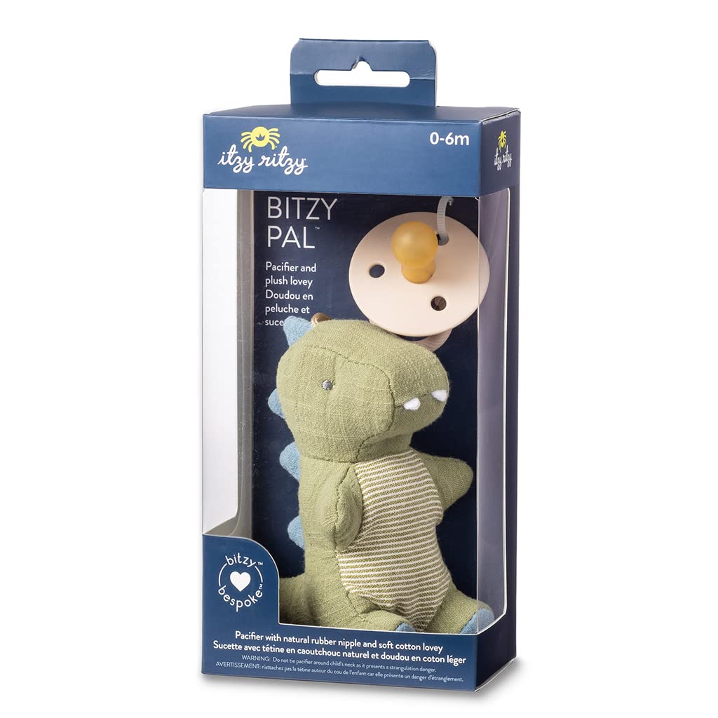 Bitzy Pal Natural Rubber Pacifier and Lovey - Soothing Baby Teether & Comfort Toy for Newborns, Infants - Perfect for Sleep, Travel, and Playtime
