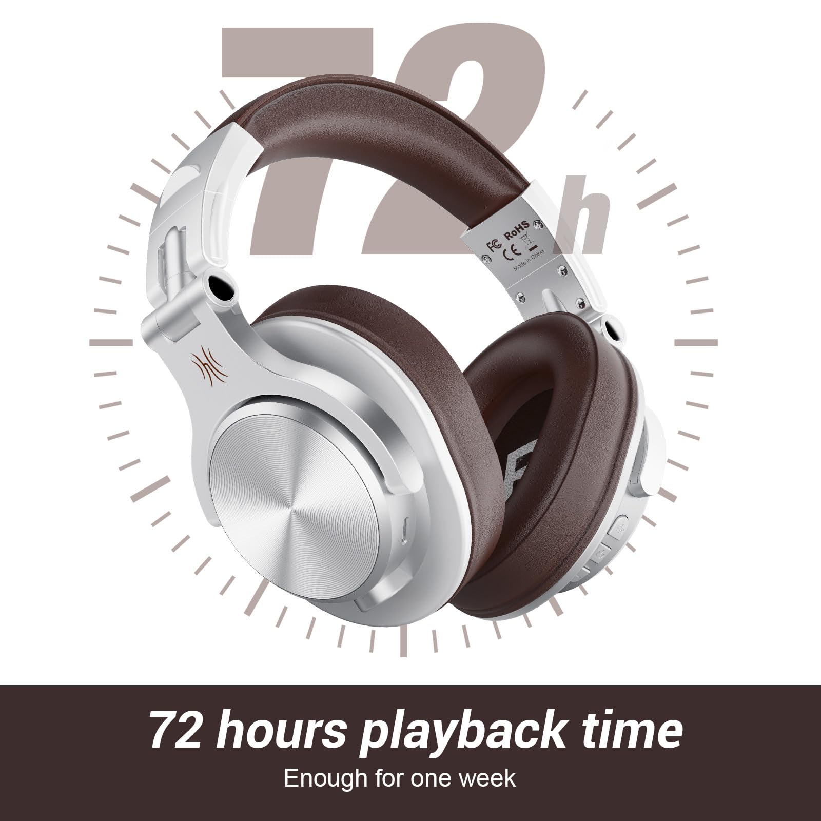 OneOdio A70 Over-Ear Bluetooth Headphones with Microphone - Foldable Wireless & Wired Studio Headphones for Mixing, Gaming, Music - Compatible with TV, PC, iPhone, Android - Perfect for Home Studio, Travel & Work