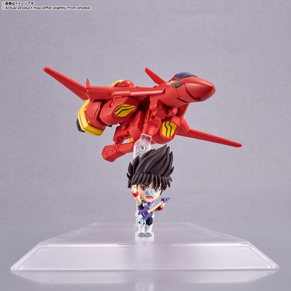 Bandai Tiny Session Macross 7 VF-19 Custom Fire Valkyrie & Basara Nekki Action Figure Set - Anime Collectible Model for Display & Play - Perfect for Macross Fans & Toy Collectors