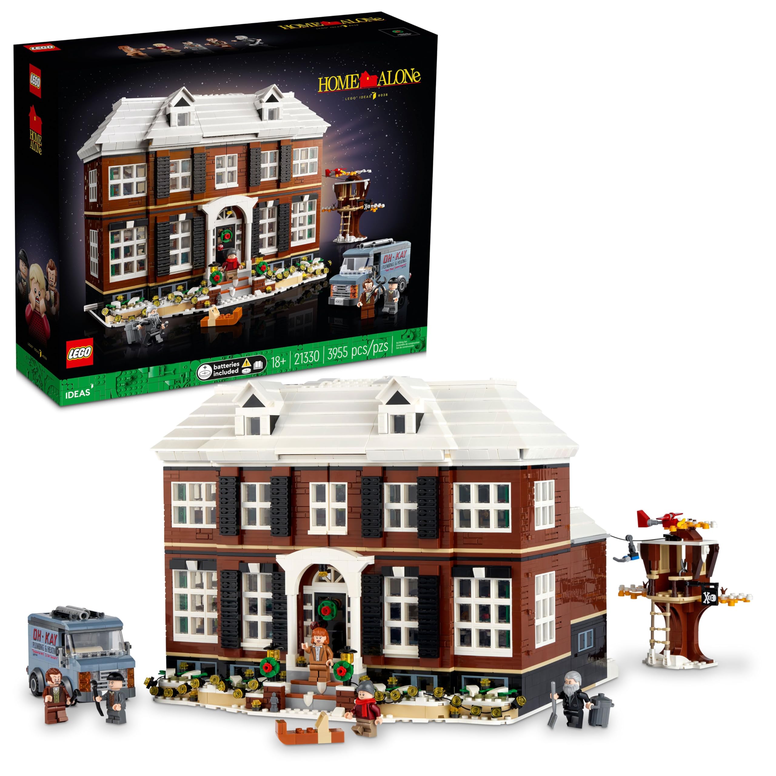 LEGO Ideas Home Alone McCallisters’ House 21330 Building Kit - 3,955-Piece Movie Collectible Set for Adults with 5 Minifigures - Perfect Holiday Gift & Christmas Decoration for Home Display