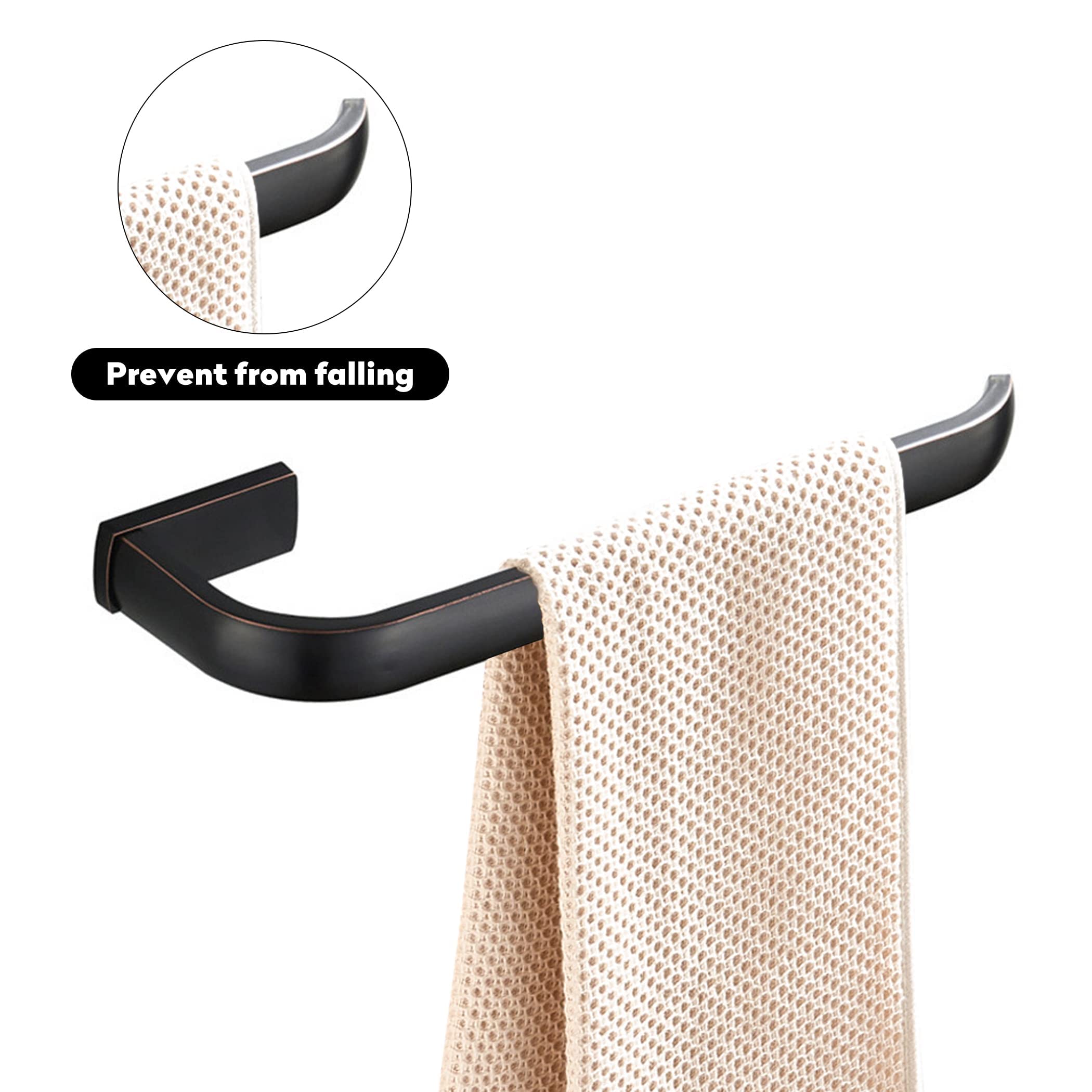 WINCASE Bronze Towel Holder - Oil Rubbed Brass Towel Bar & Rail Rack Ring - Bathroom Wall Mounted Accessories for Spa, Hotel & Home Decor