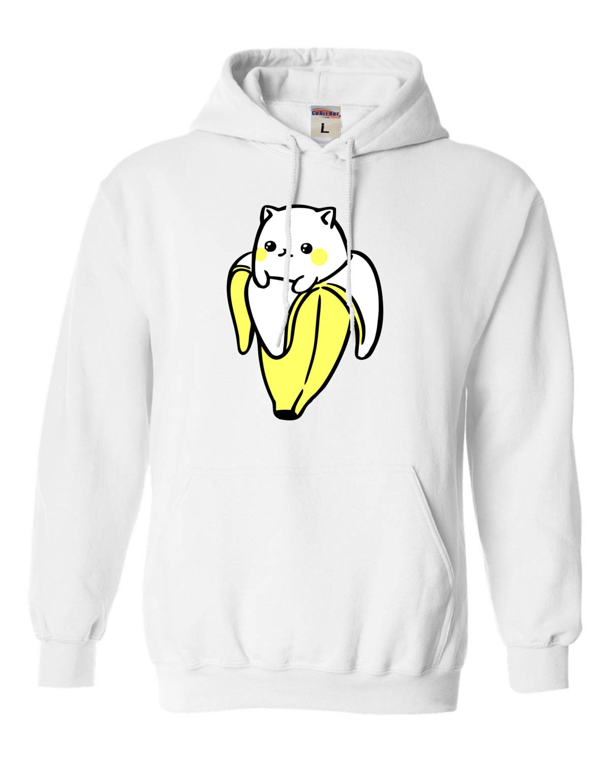 Stylish Adult Cat Banana Print Hoodie - Cute & Comfortable Sweatshirt for Cat Lovers - Perfect for Casual Wear, Lounging & Gifts